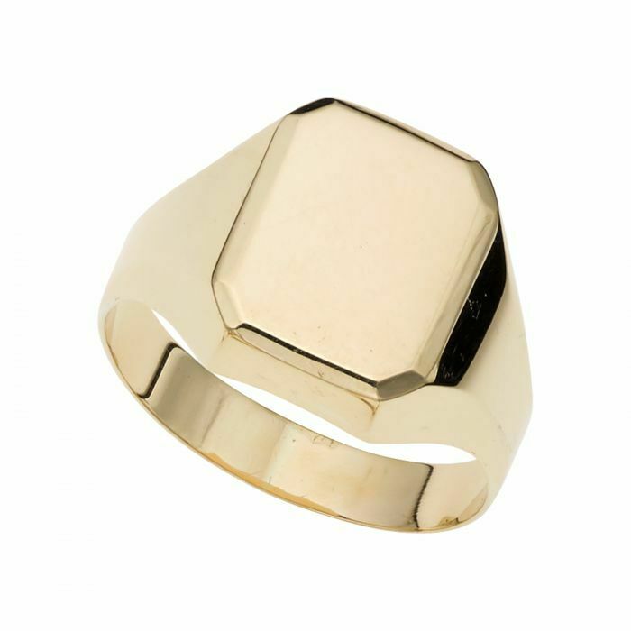 Size 7 Polished Rectangular Signet Ring 14K Yellow Gold 2.4