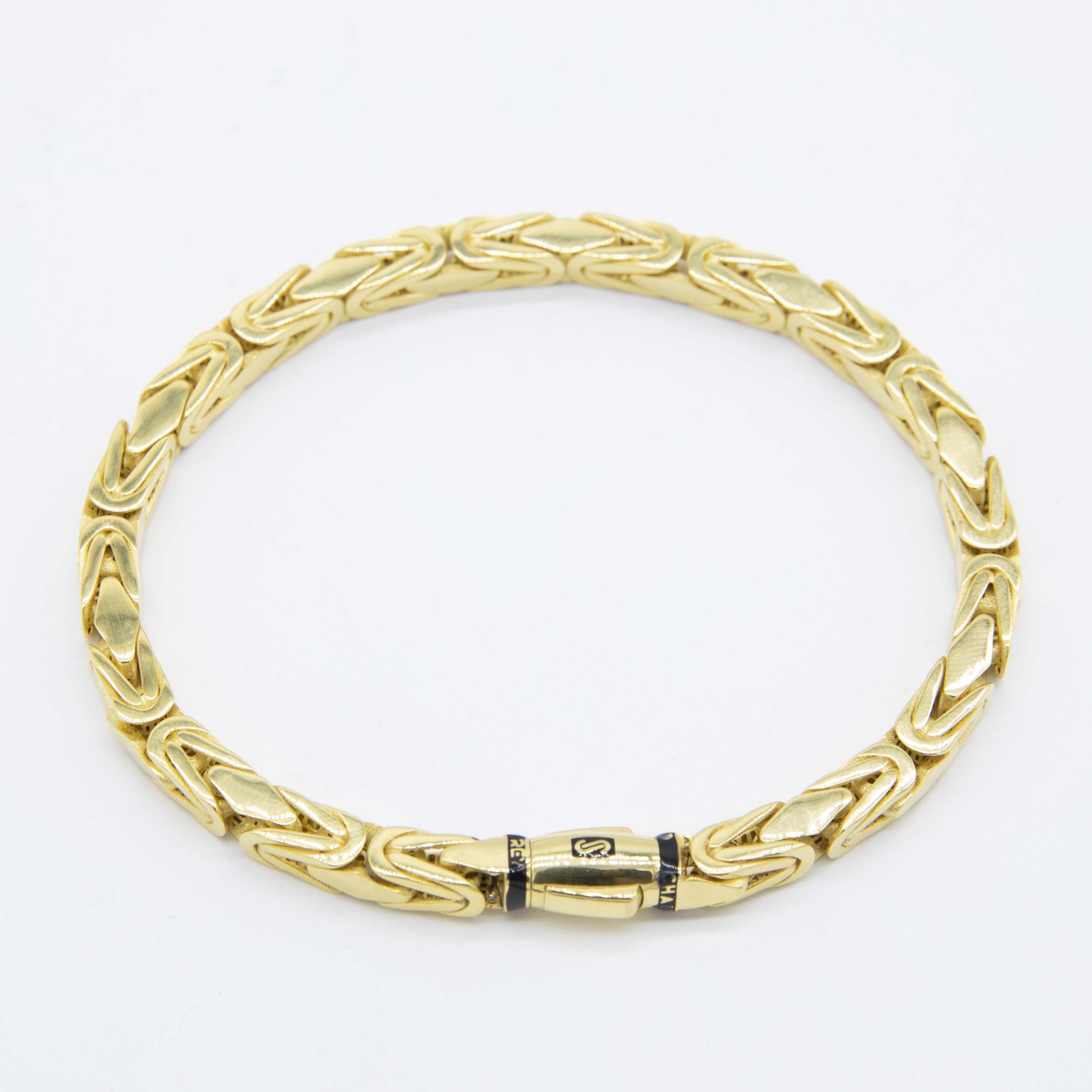 5mm Monaco Chain Square Byzantine Royal Link Bracelet Real 10K