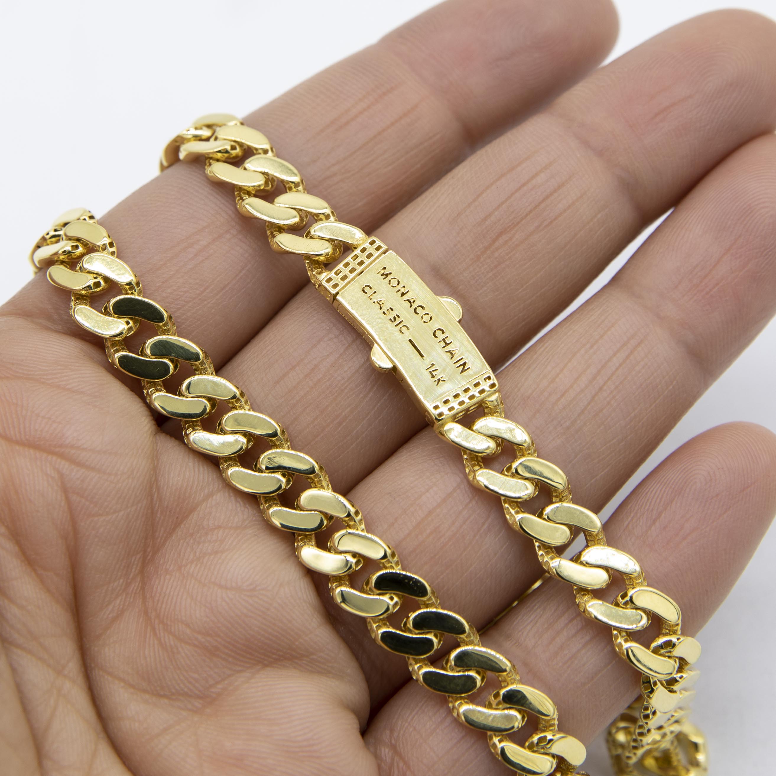 Collana Da Donna In Oro Giallo 14K Royal Monaco Miami Cuban Link - Foto 8