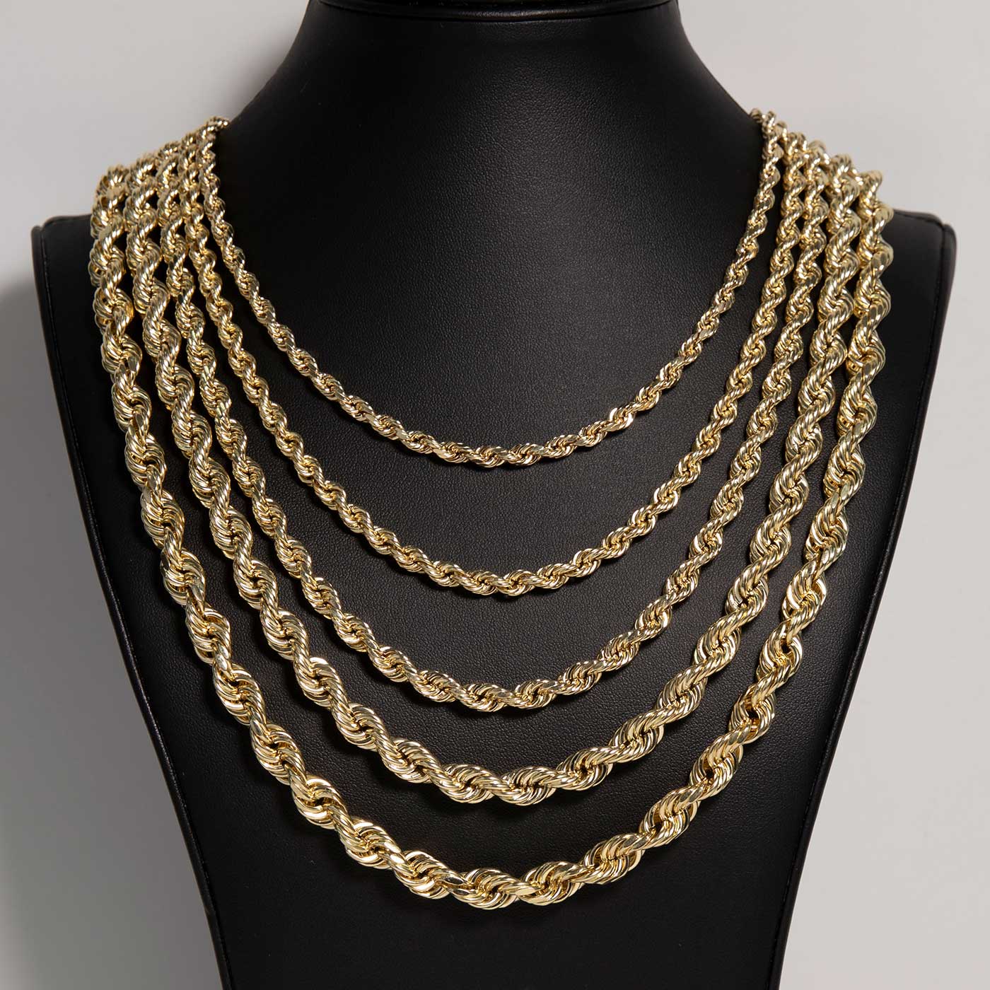 【allblues】Rope necklace Gold short 42cm Rope Chain Necklace Real 14K Yellow Gold All Sizes | eBay