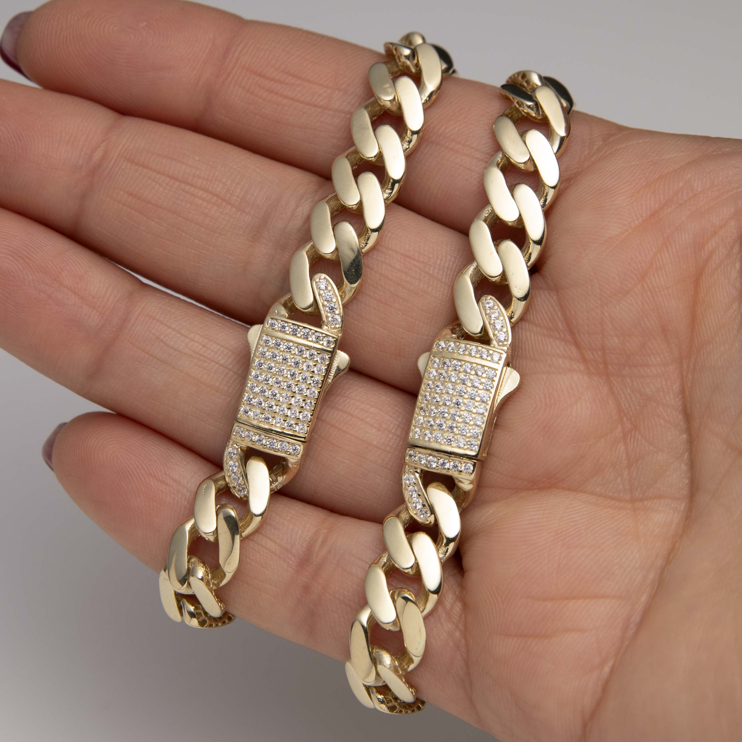 Colorful Teddy Bear Cuban Link Chain Bracelet Box Lock Real 10K