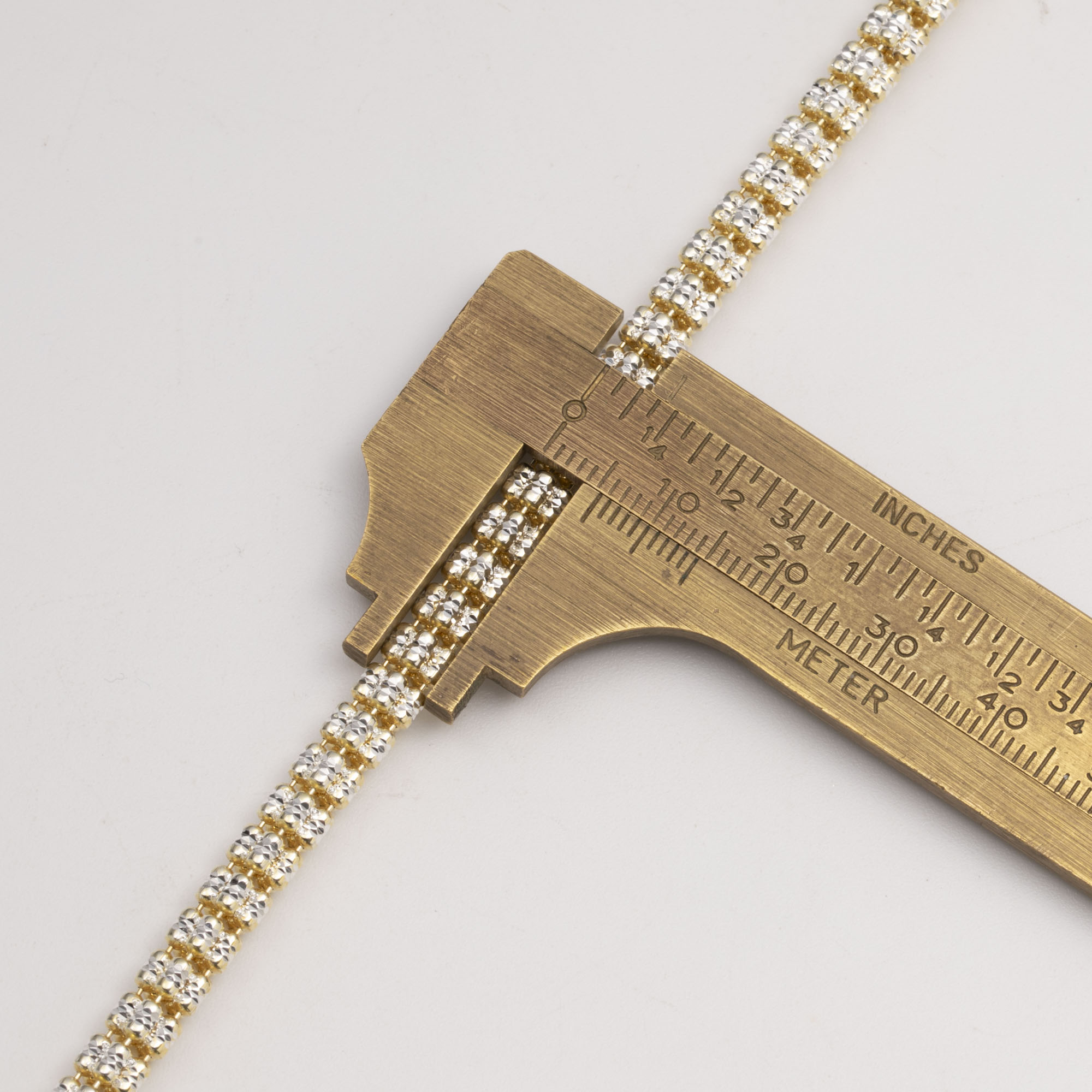 5mm Two-Tone Ice Link Chain 14K Yellow Gold-Plated Silver 925 