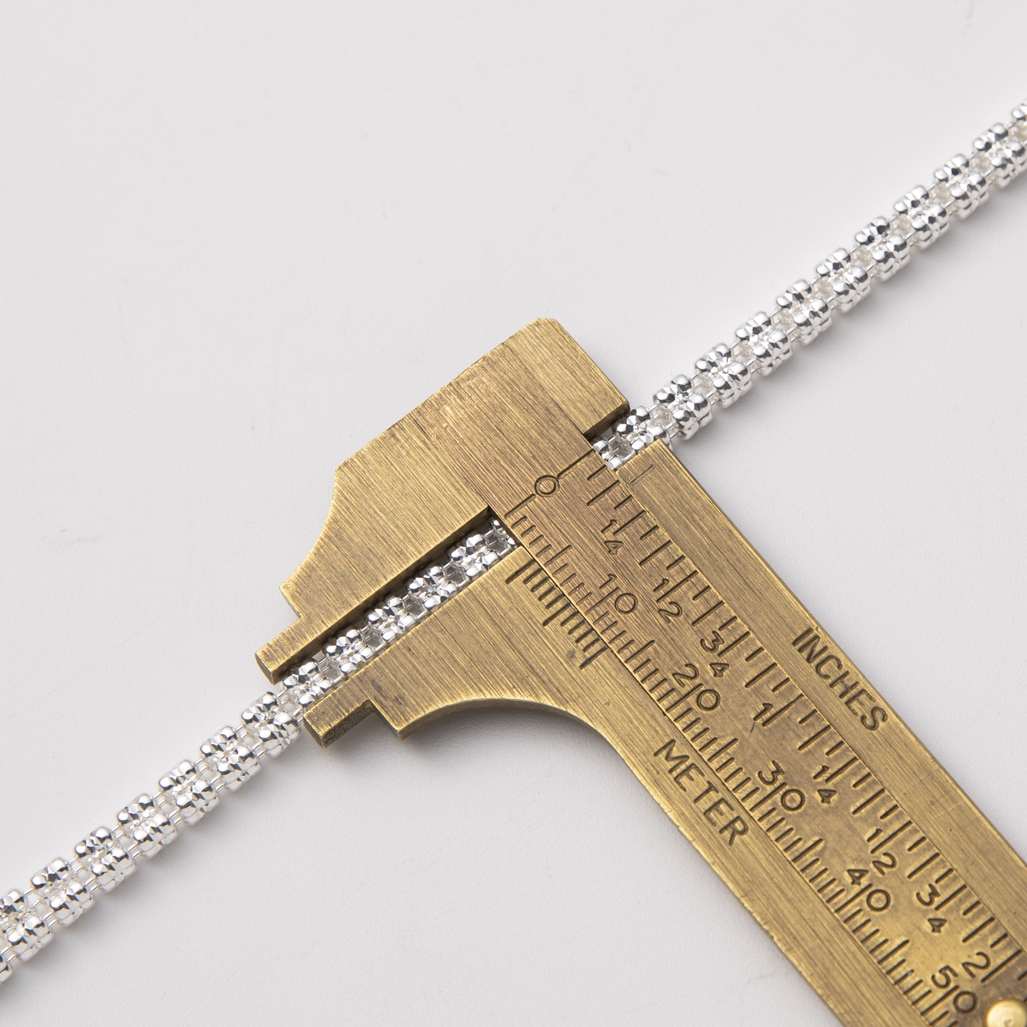 4mm Diamond-Cut Ice Link Chain Necklace Sterling Silver 925 Italy