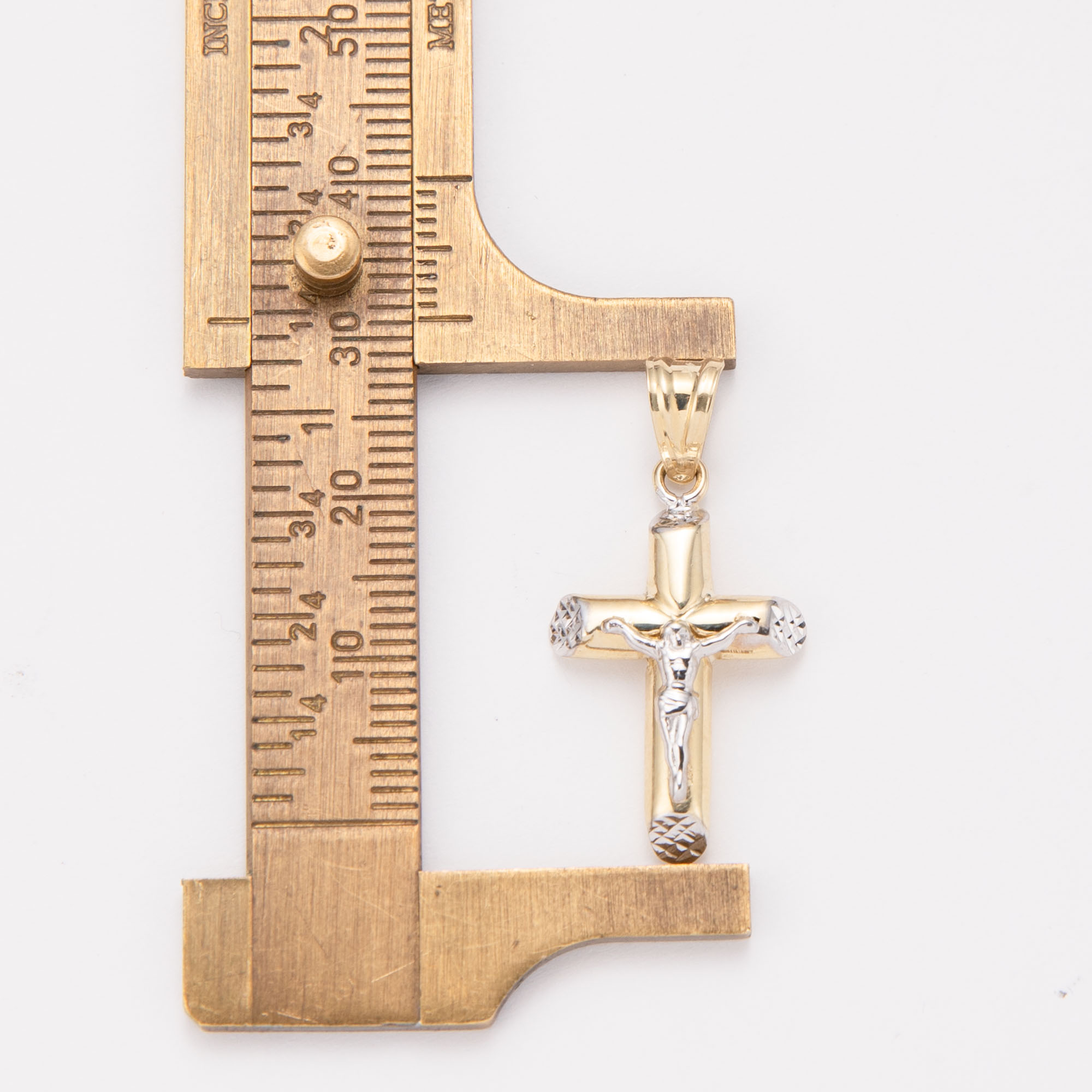 14k Solid Yellow Gold Jesus Christ Cross Pendant – Small Crucifix Charm, Nickel-Free