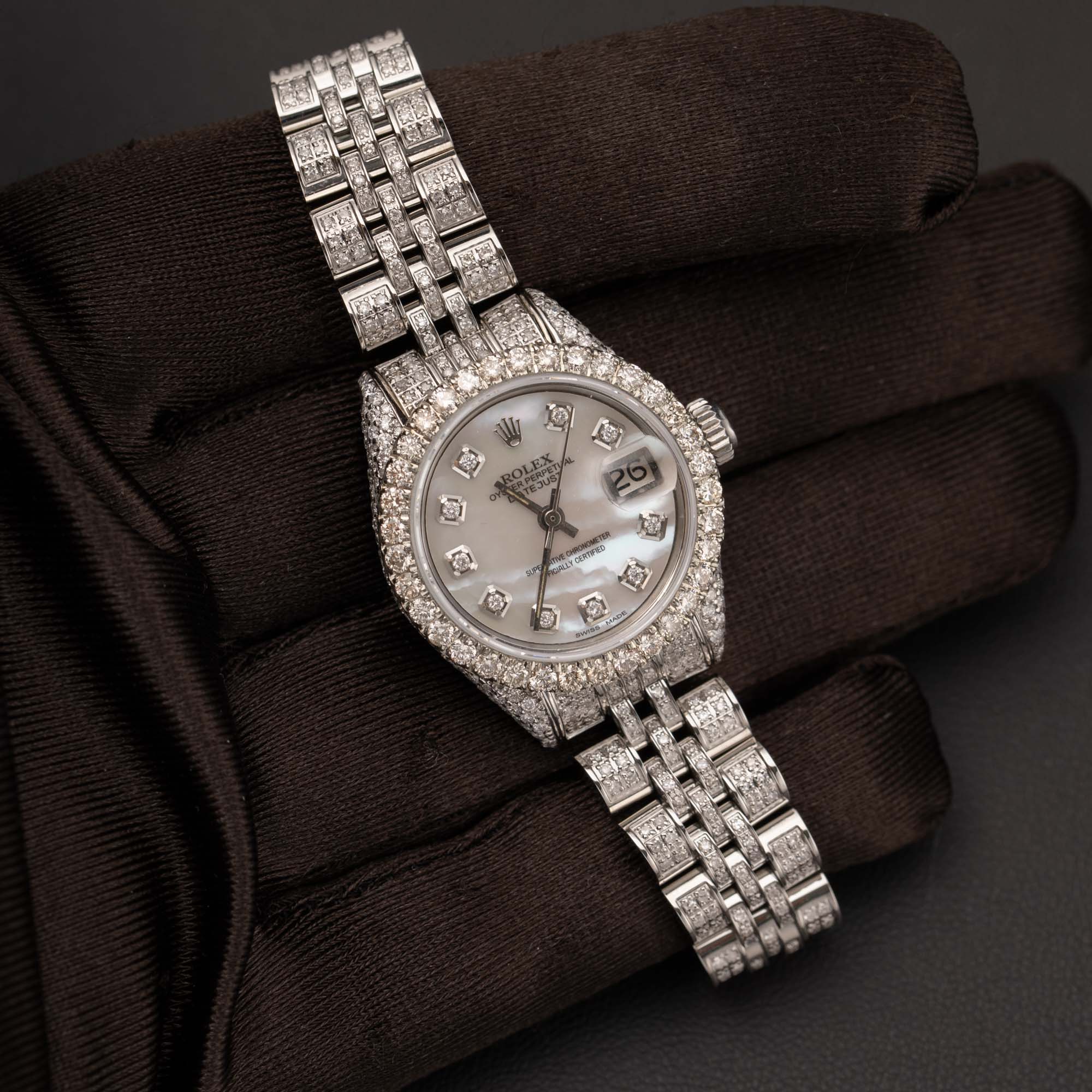 ミー ROLEX MEN DATEJUST 16014 WATCH SILVER LINEN DIAL 28 MM (NOS