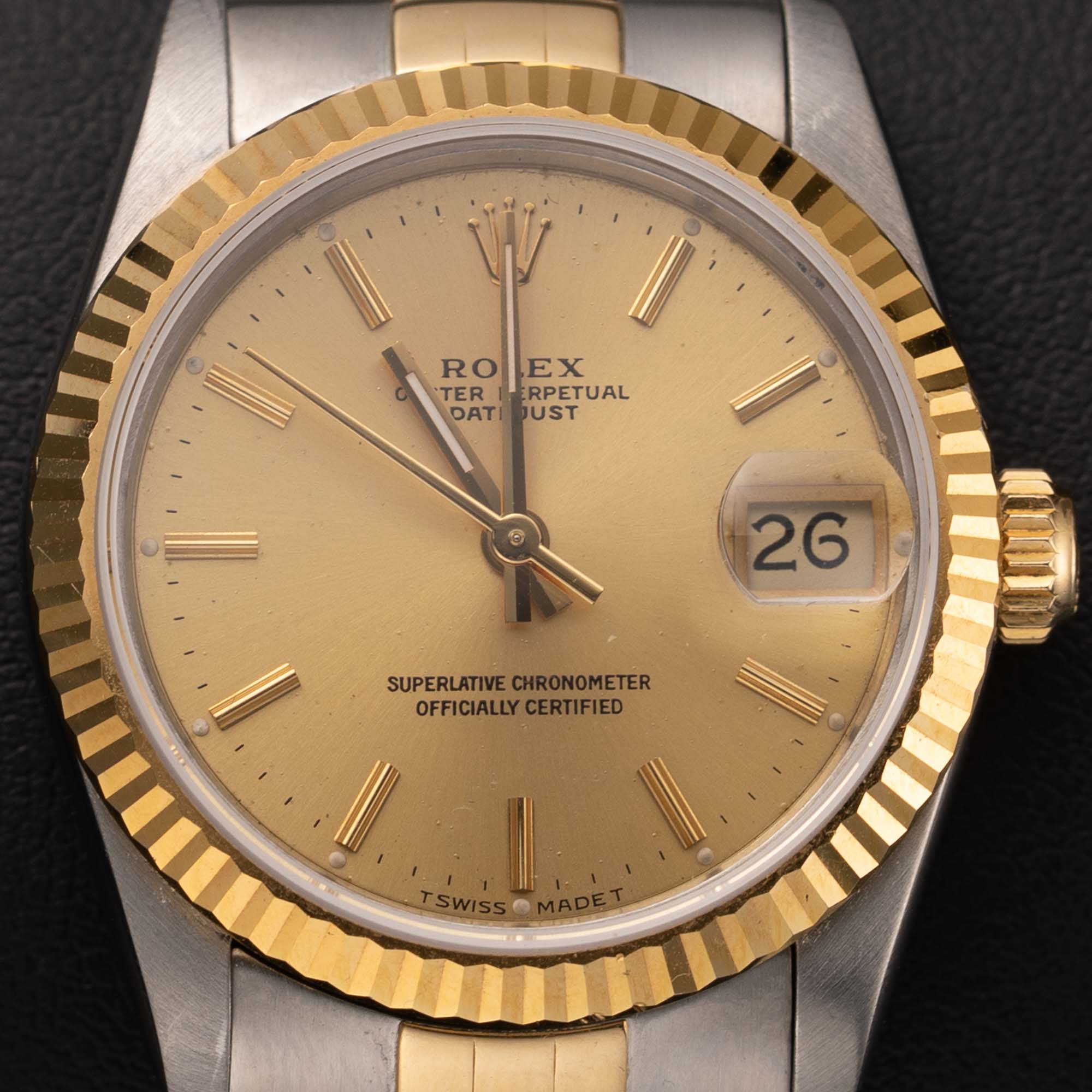 Rolex Datejust 68273 Fluted Bezel Two-Tone Jubilee Watch 31mm