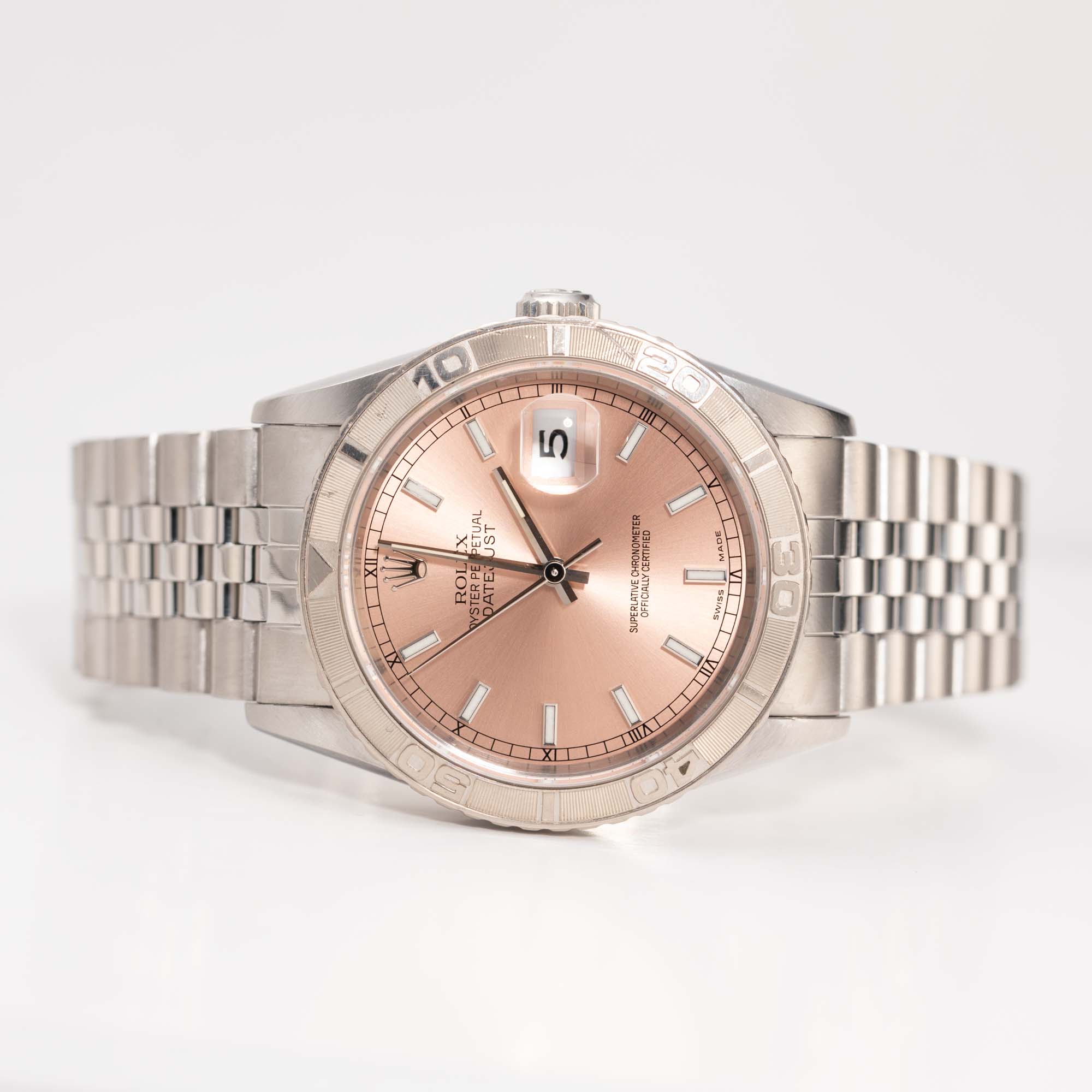 Rolex Datejust 16264 Turn-O-Graph Bezel Watch 36mm Salmon Pink