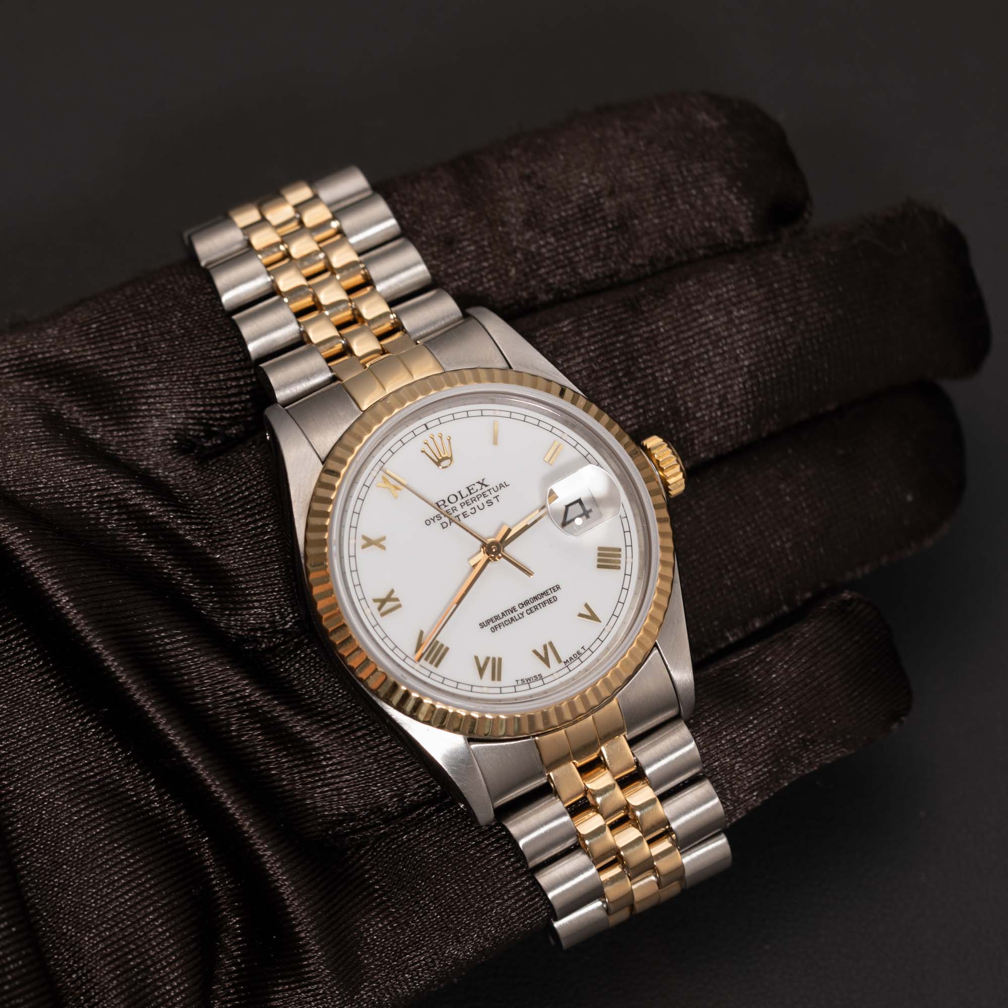 Rolex Datejust 16013 Fluted Bezel Watch 36mm Two-Tone Jubilee