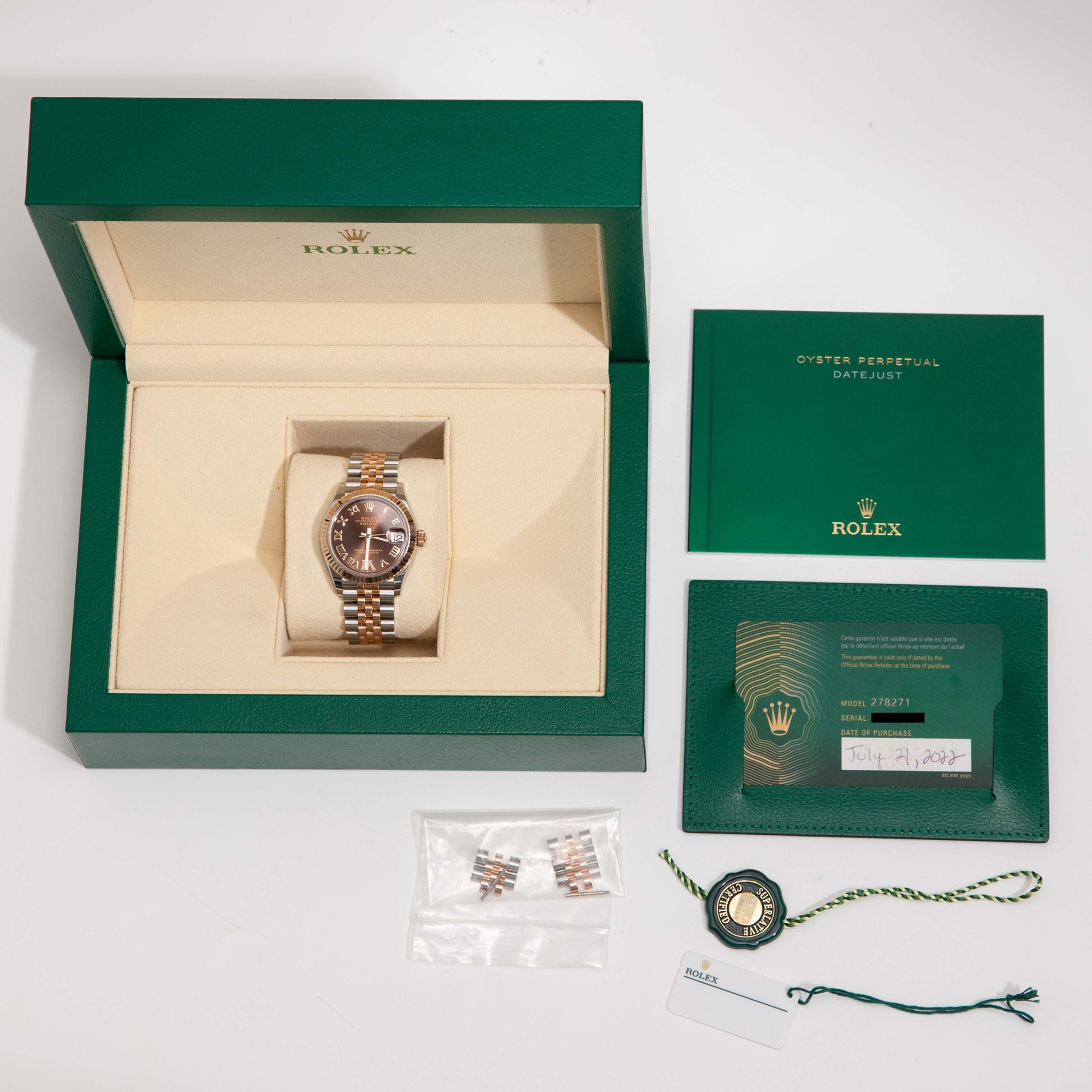 Rolex Datejust 31mm 278271 Chocolate Dial 6 Pave Jubilee Watch