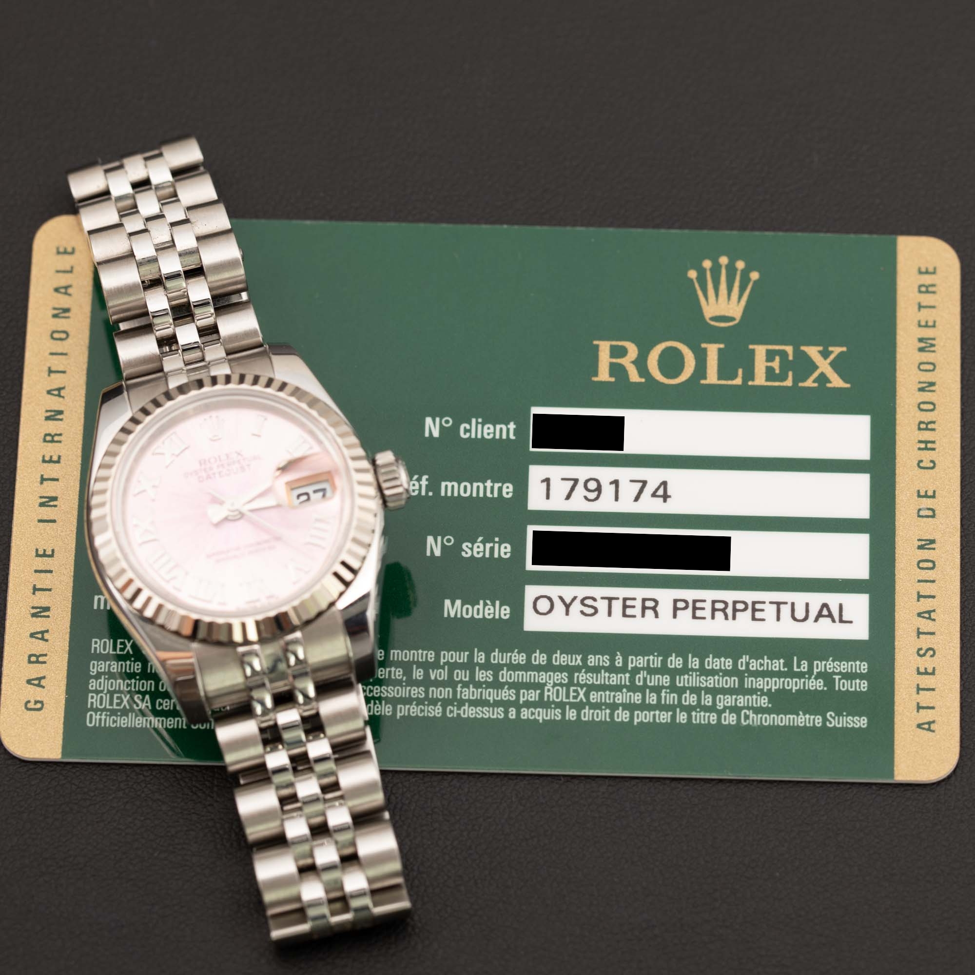 Rolex Datejust 179174 Jubilee Watch 26mm Pink Roman Dial I BOX