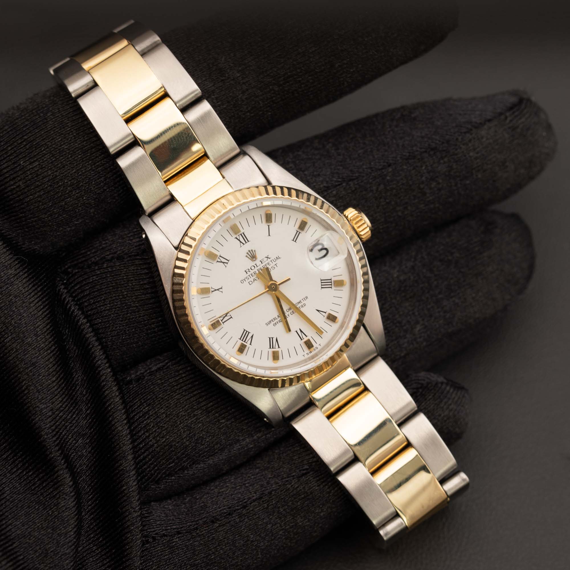 Rolex Datejust 6824 Two-Tone Oyster Watch 31mm White Roman Dial | eBay