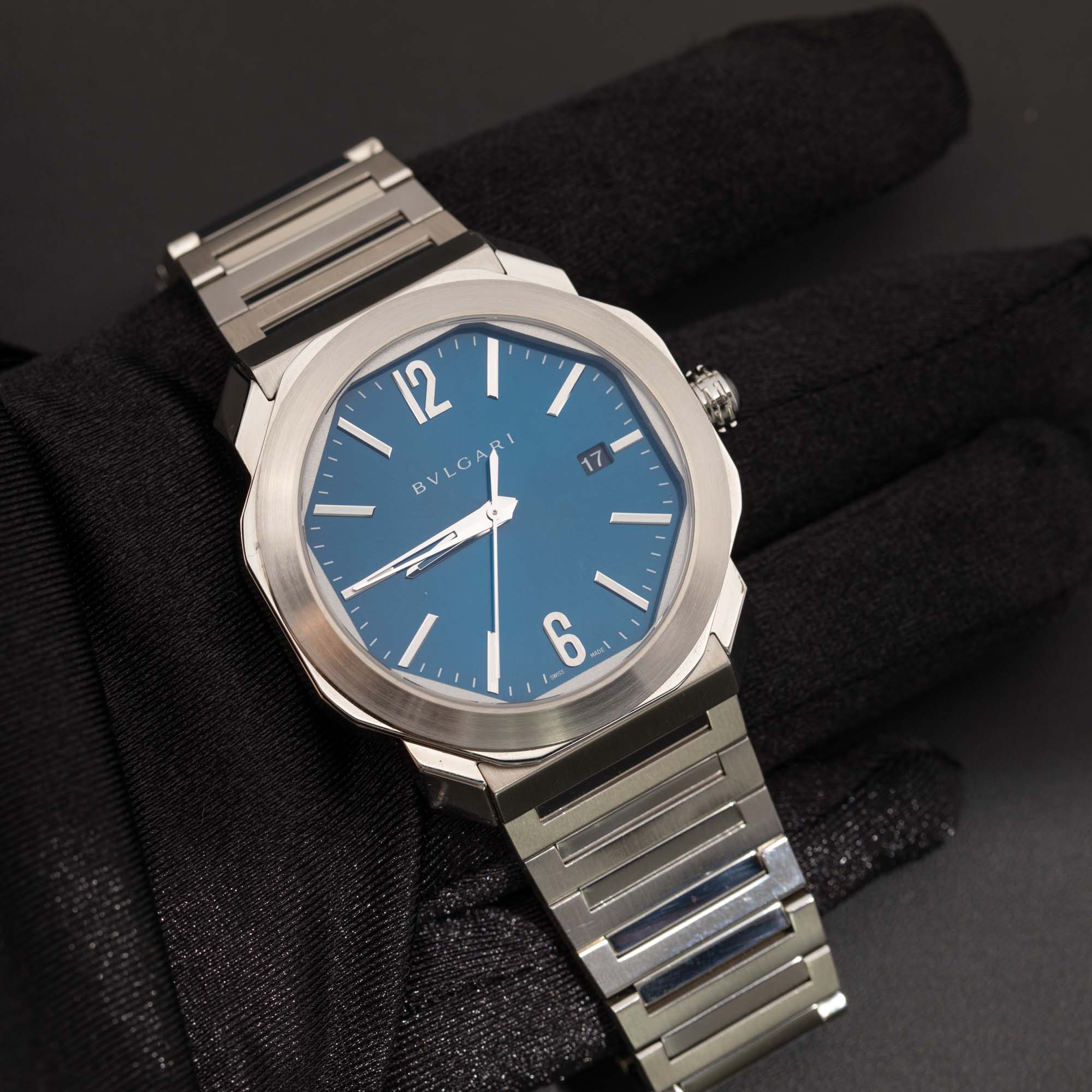 Bulgari Octo Roma 41mm Roma Blue Steel Automatic Bvlgari Men's