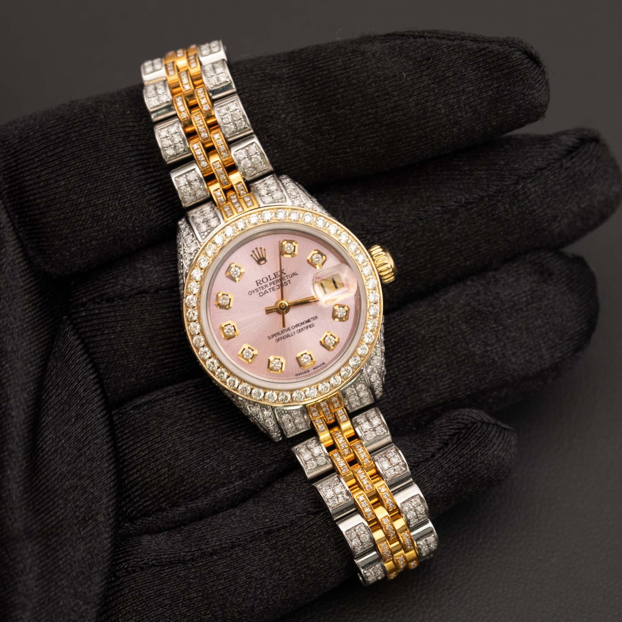 Rolex Datejust 6917 Diamond Bezel Watch 26mm Two-Tone Jubilee Pink