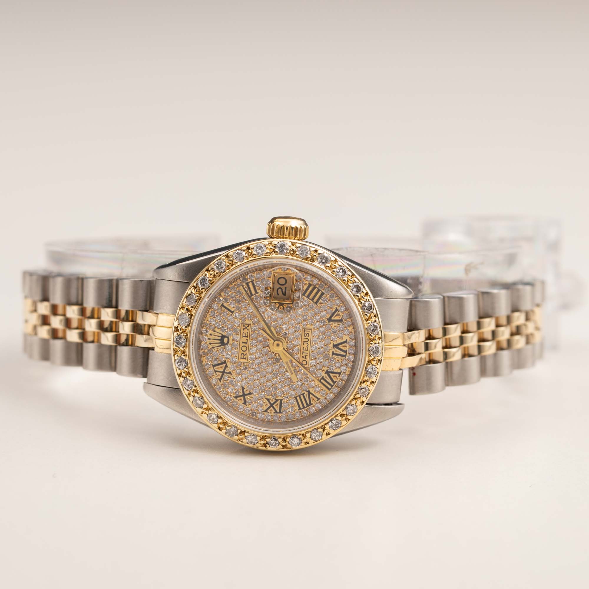 Rolex Datejust 69173 Watch 26mm Two-Tone Jubilee Champagne Diamond