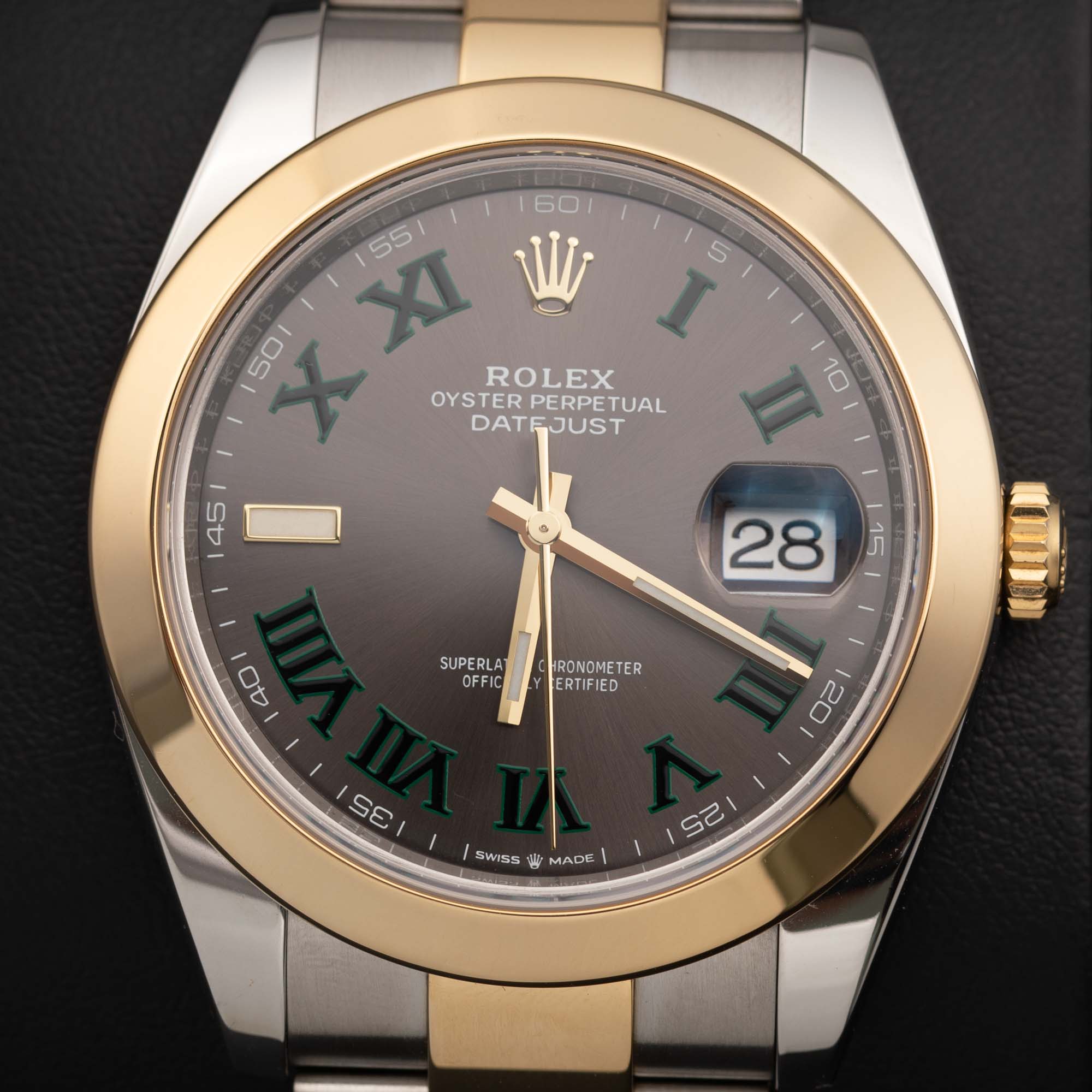 Rolex Datejust 41mm 126303 Two-Tone Oyster Wimbledon Gray Green