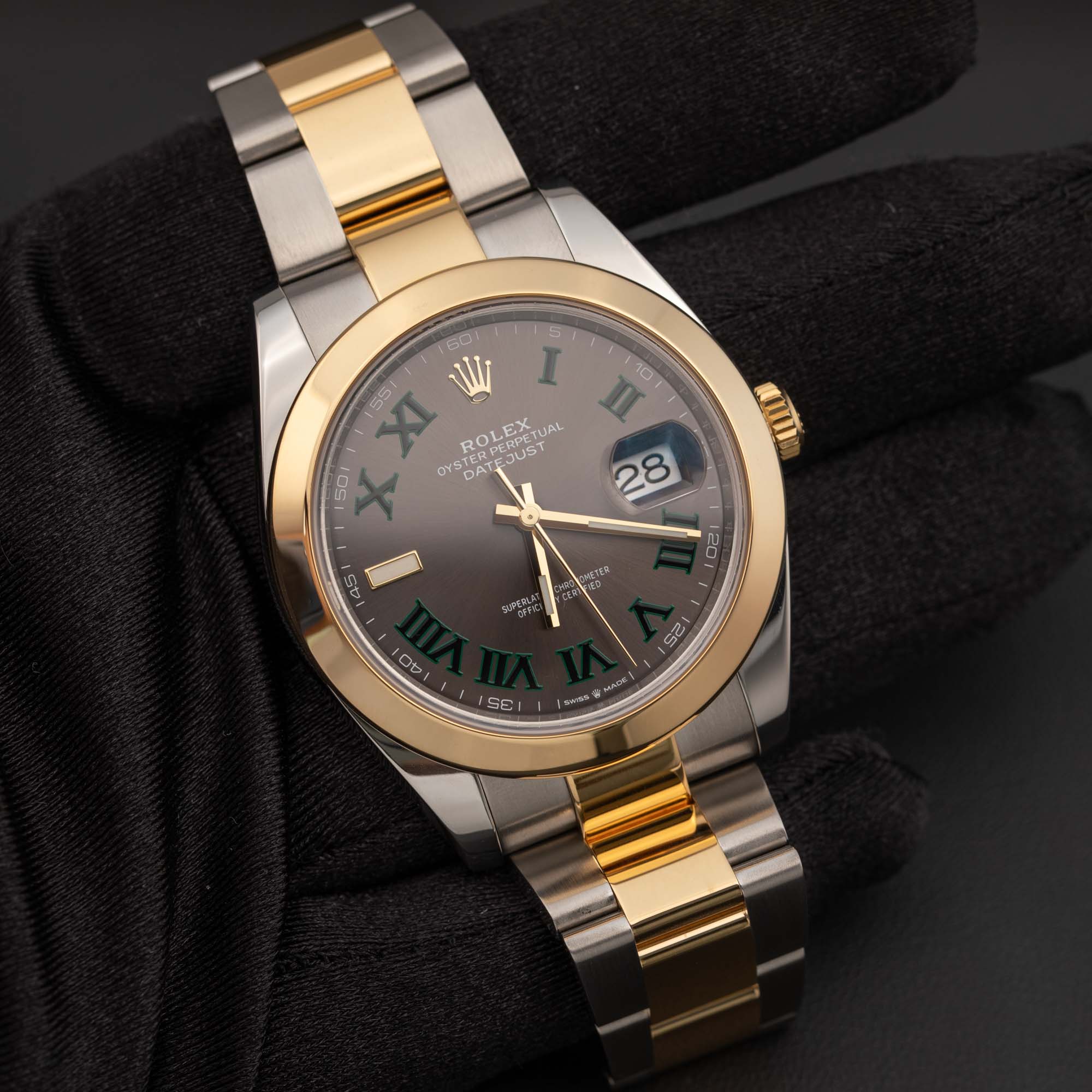 DELTA Greenwich バスアクセサリー 2点セット ゴールド Rolex Datejust 41mm 126303 Two-Tone Oyster Wimbledon Gray Green