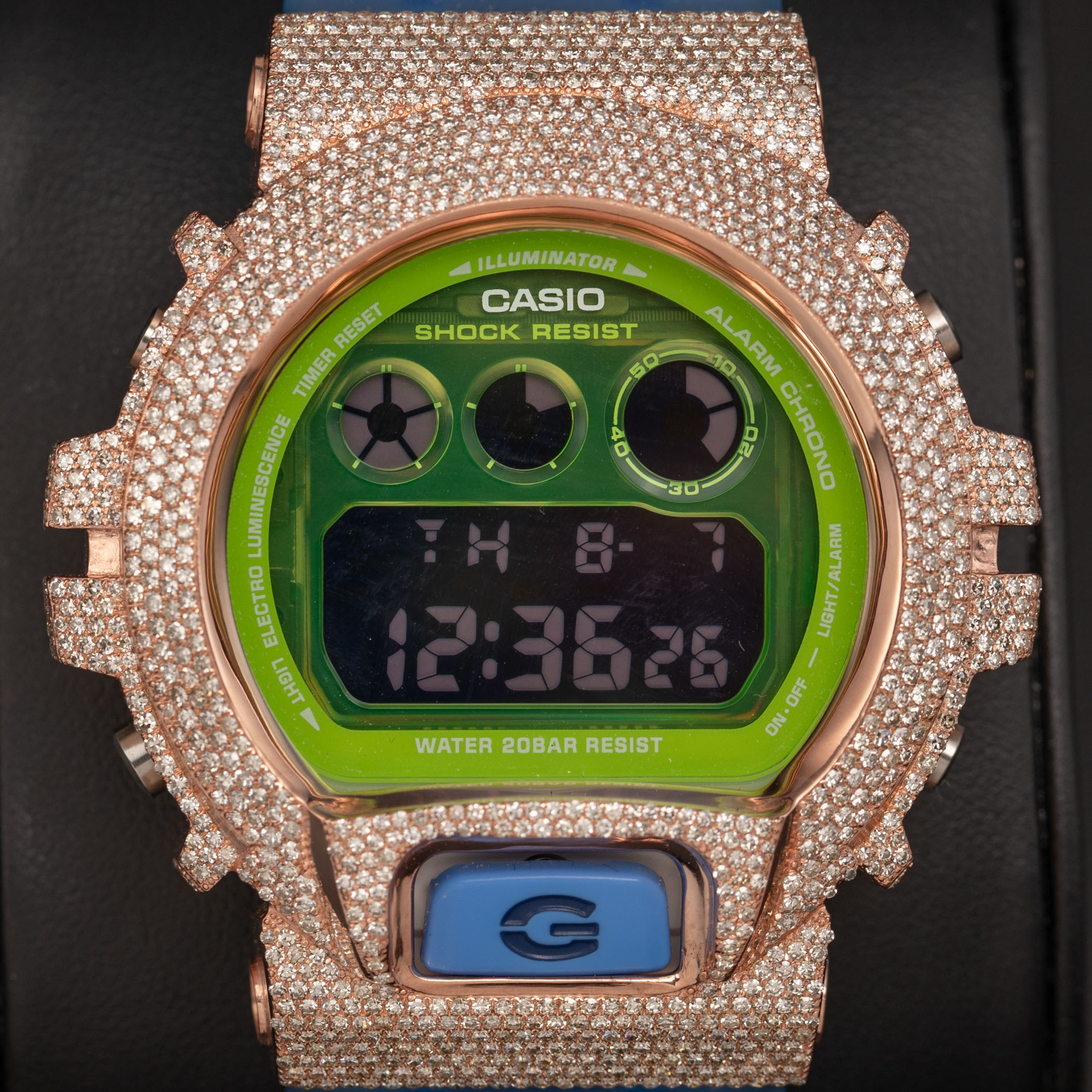 G-Shock DW-6900LS-2 Green Dial Rose Diamond Watch, 4.60ct | eBay