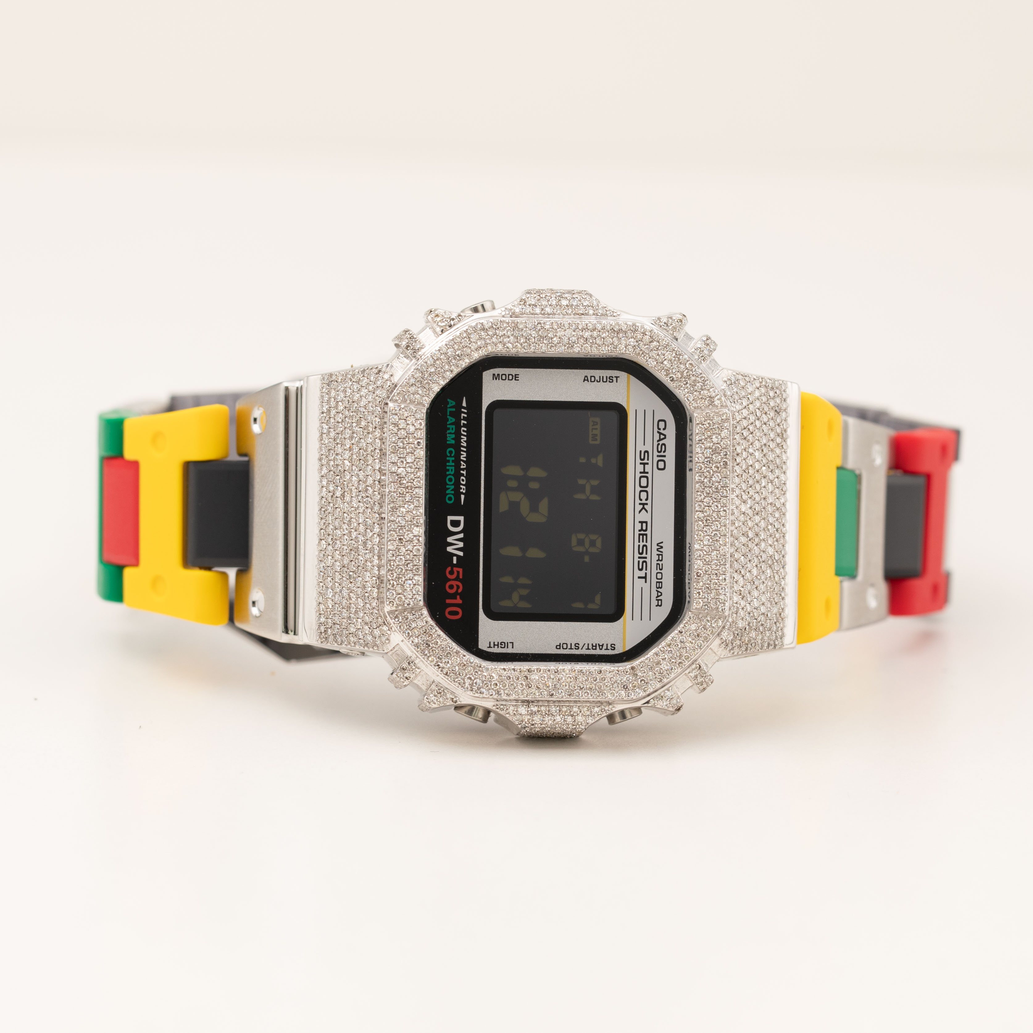 G-Shock DW5610MT-1 Black Dial White Diamond Watch, 3.90ct | eBay
