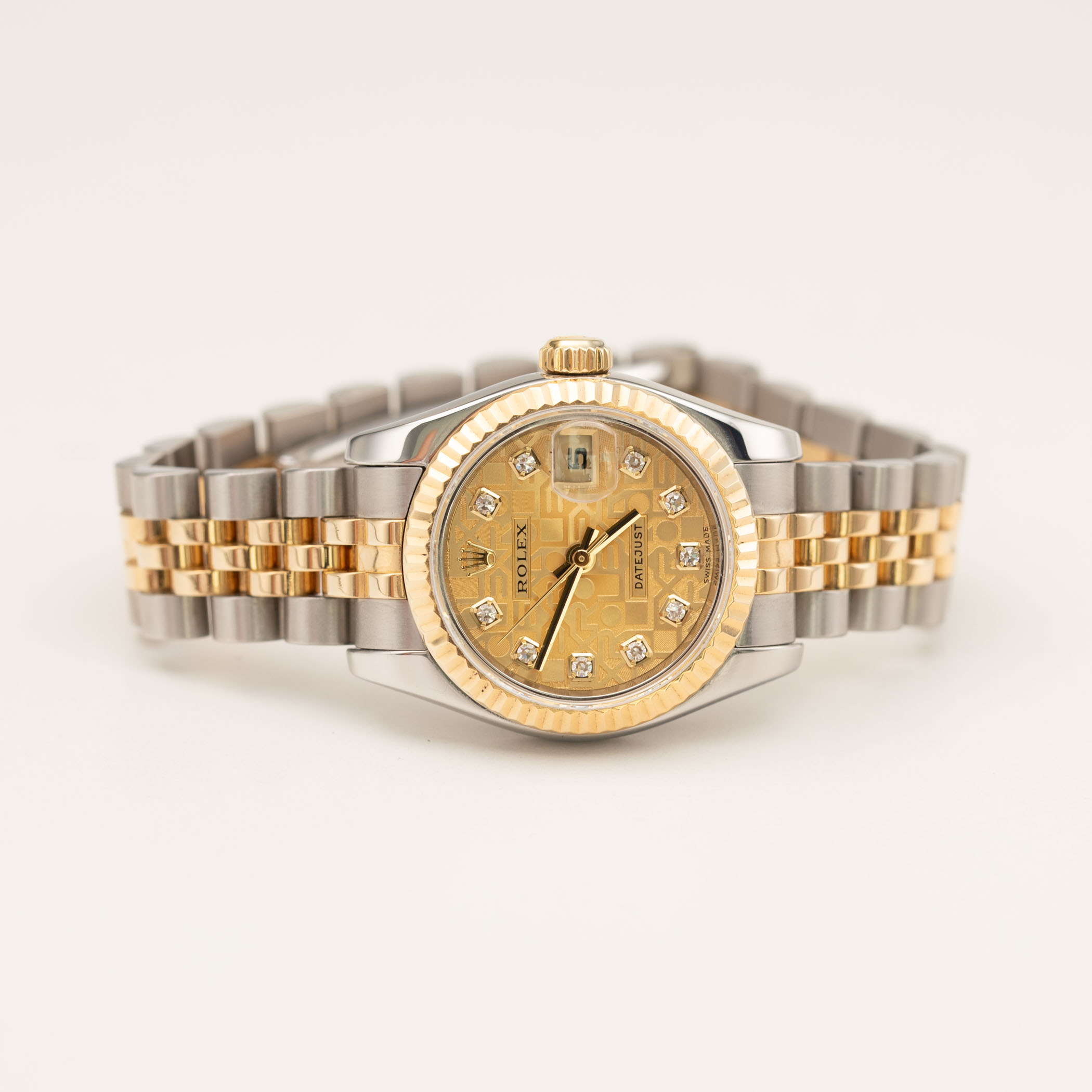 Rolex Datejust 179173 Watch 26mm Factory Diamond Champagne