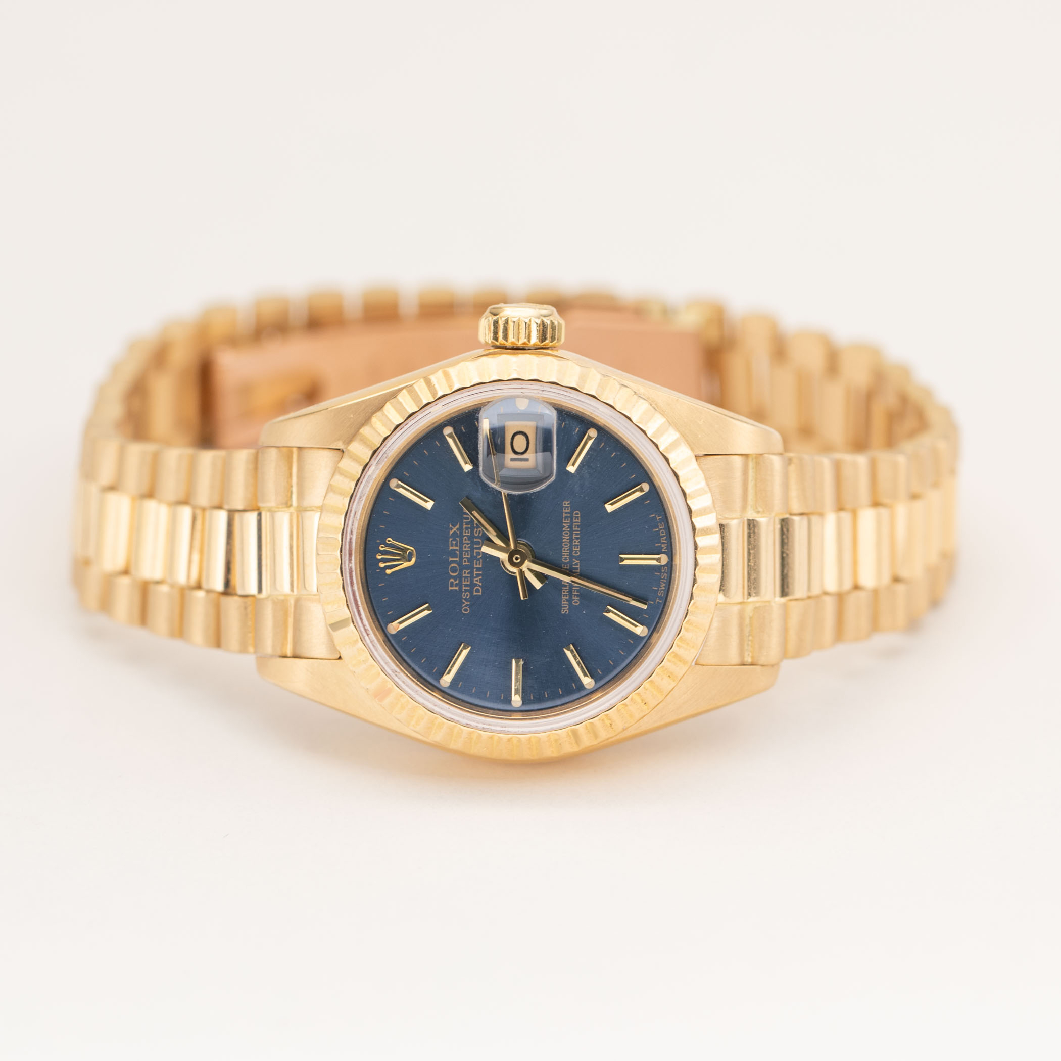 Presidential Rolex Datejust 69178 Fluted Bezel Watch 26mm Navy