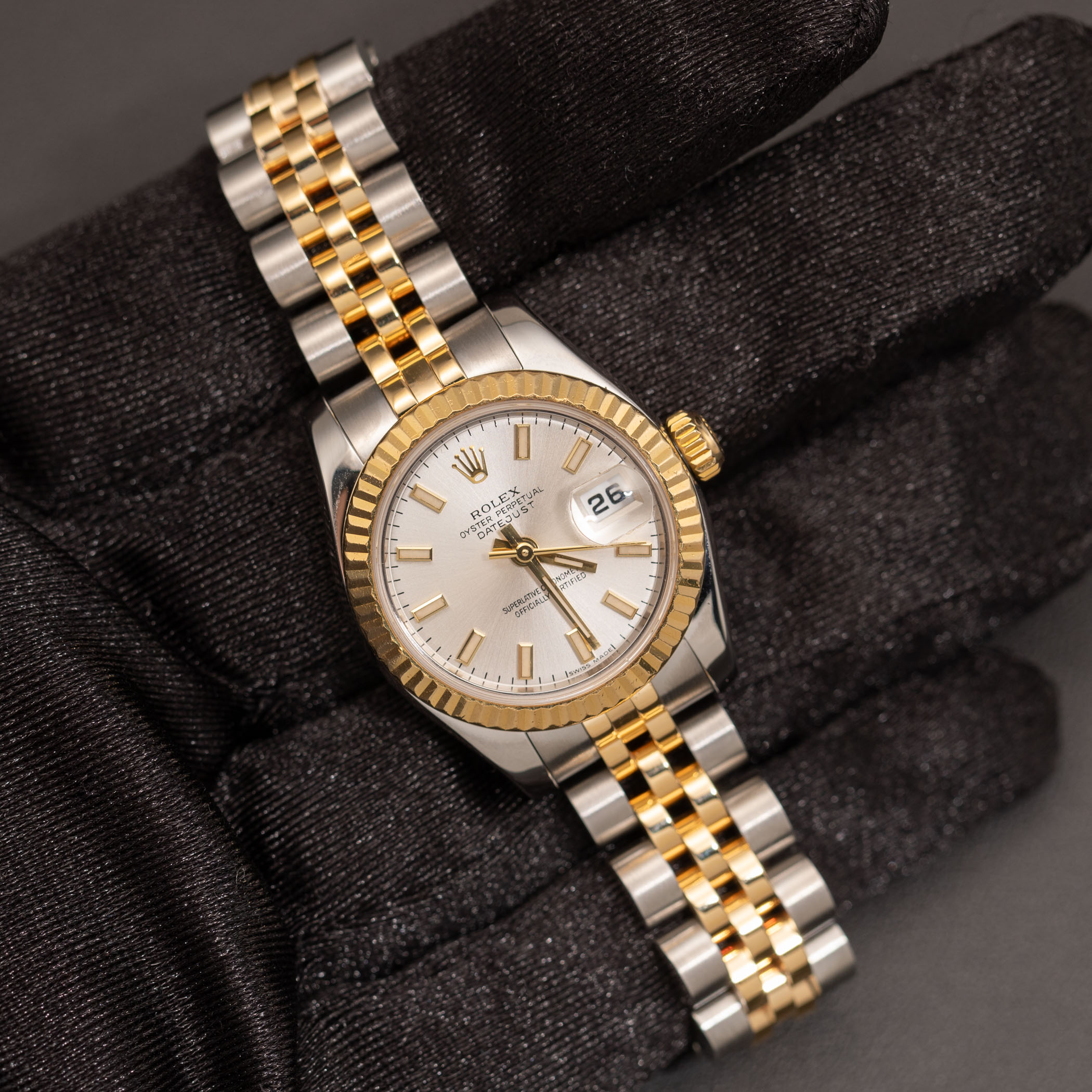 k Rolex Datejust 179173 Fluted Bezel Watch 26mm Ivory Index Dial | eBay