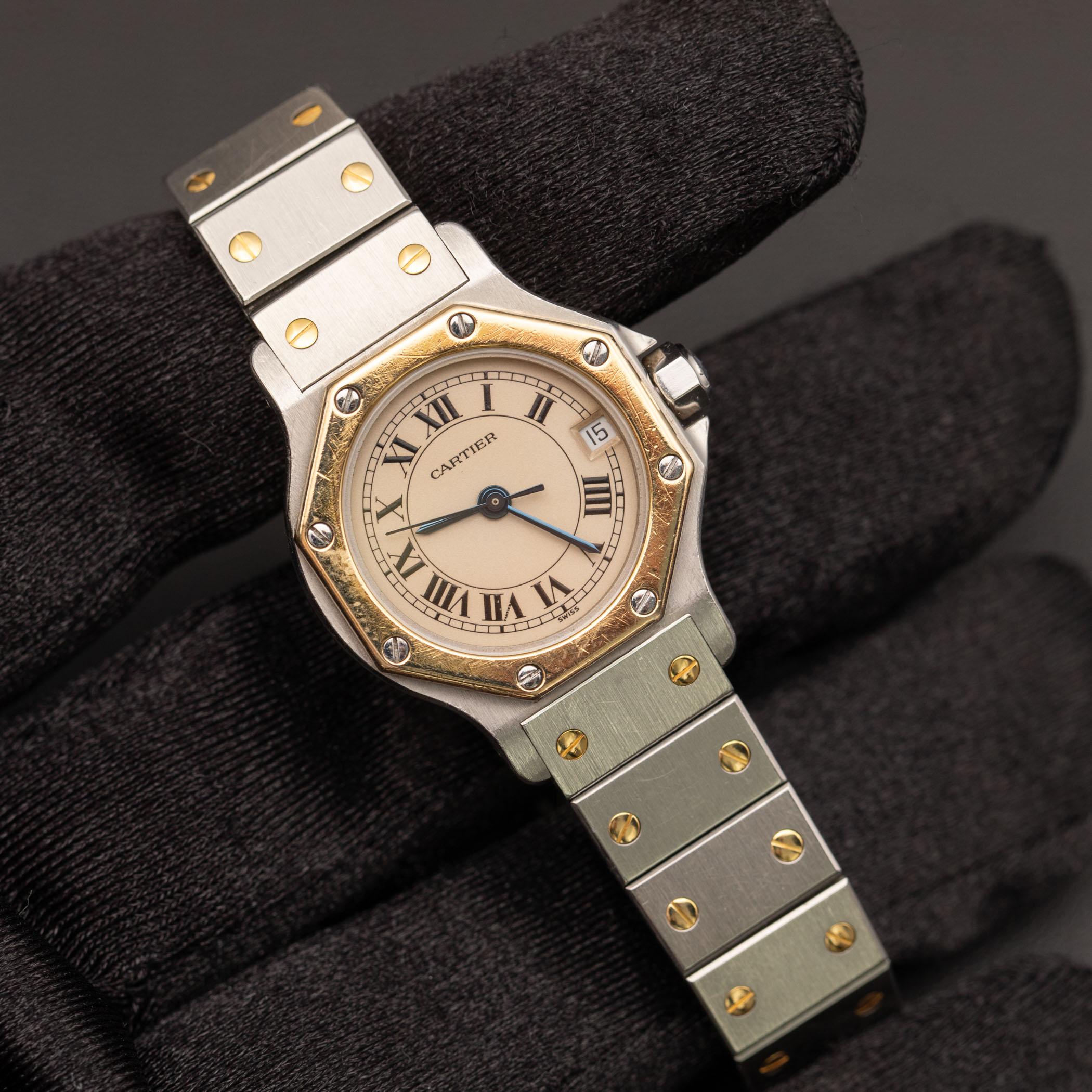 Cartier Santos Octagon 24mm 18K Yellow Gold & Steel Watch 187903