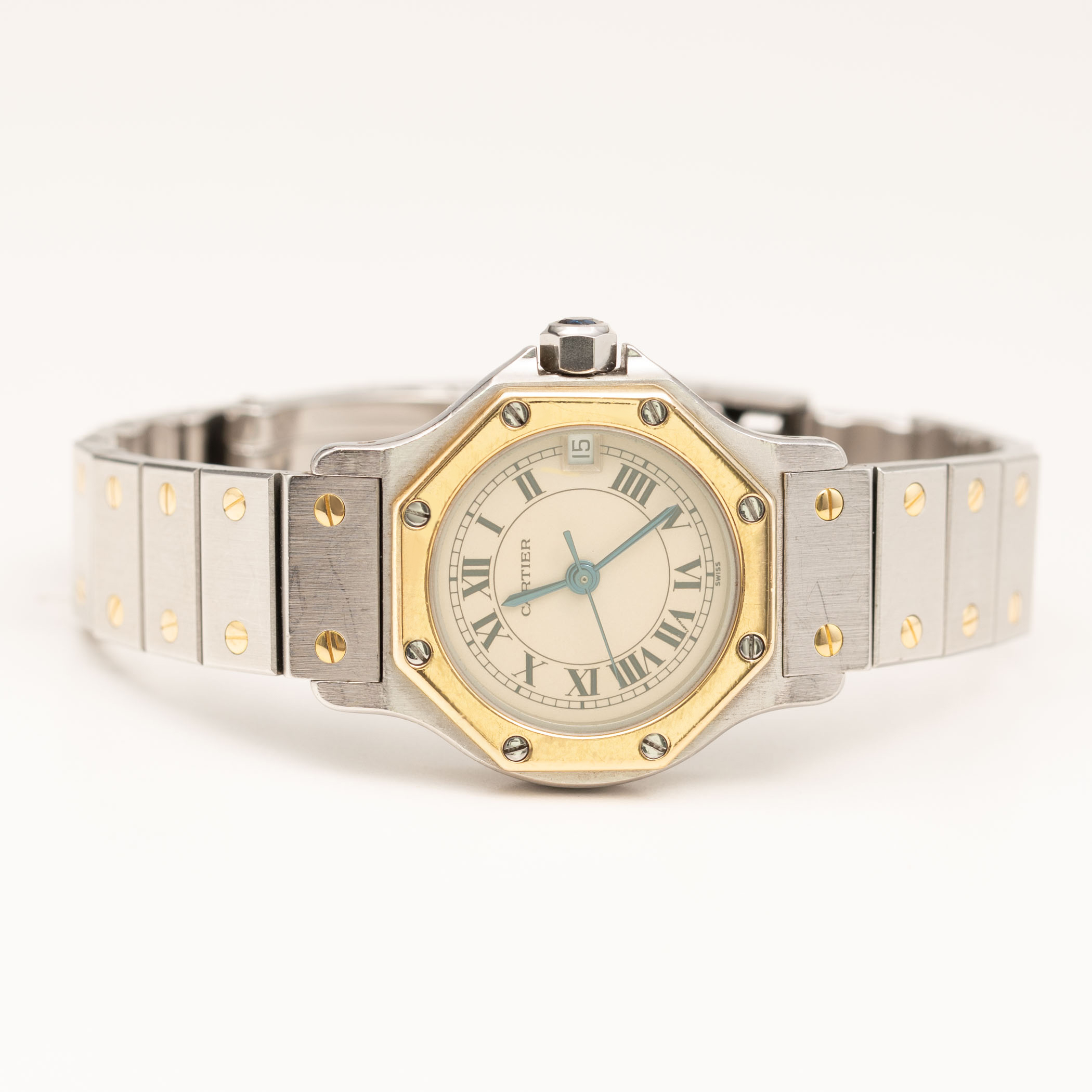 Cartier Santos Octagon 24mm 18K Yellow Gold & Steel Watch 187903