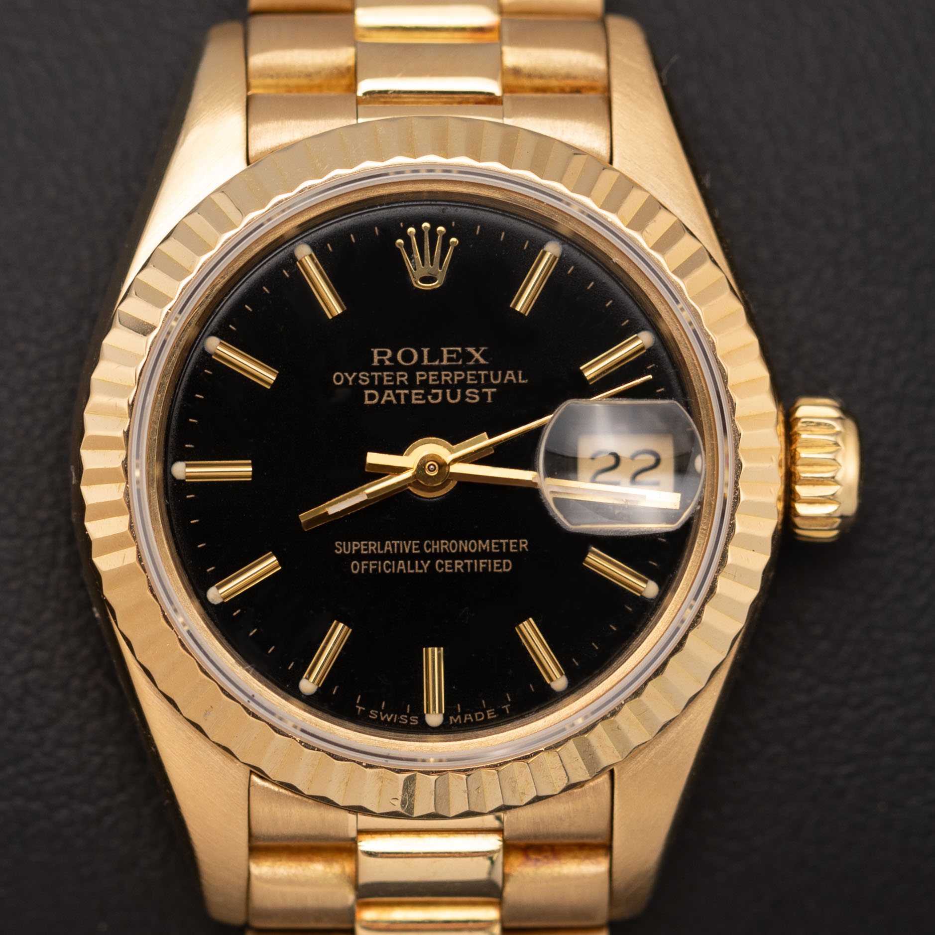 Presidential Rolex Datejust 69178 Watch 26mm Black Index Dial 18K