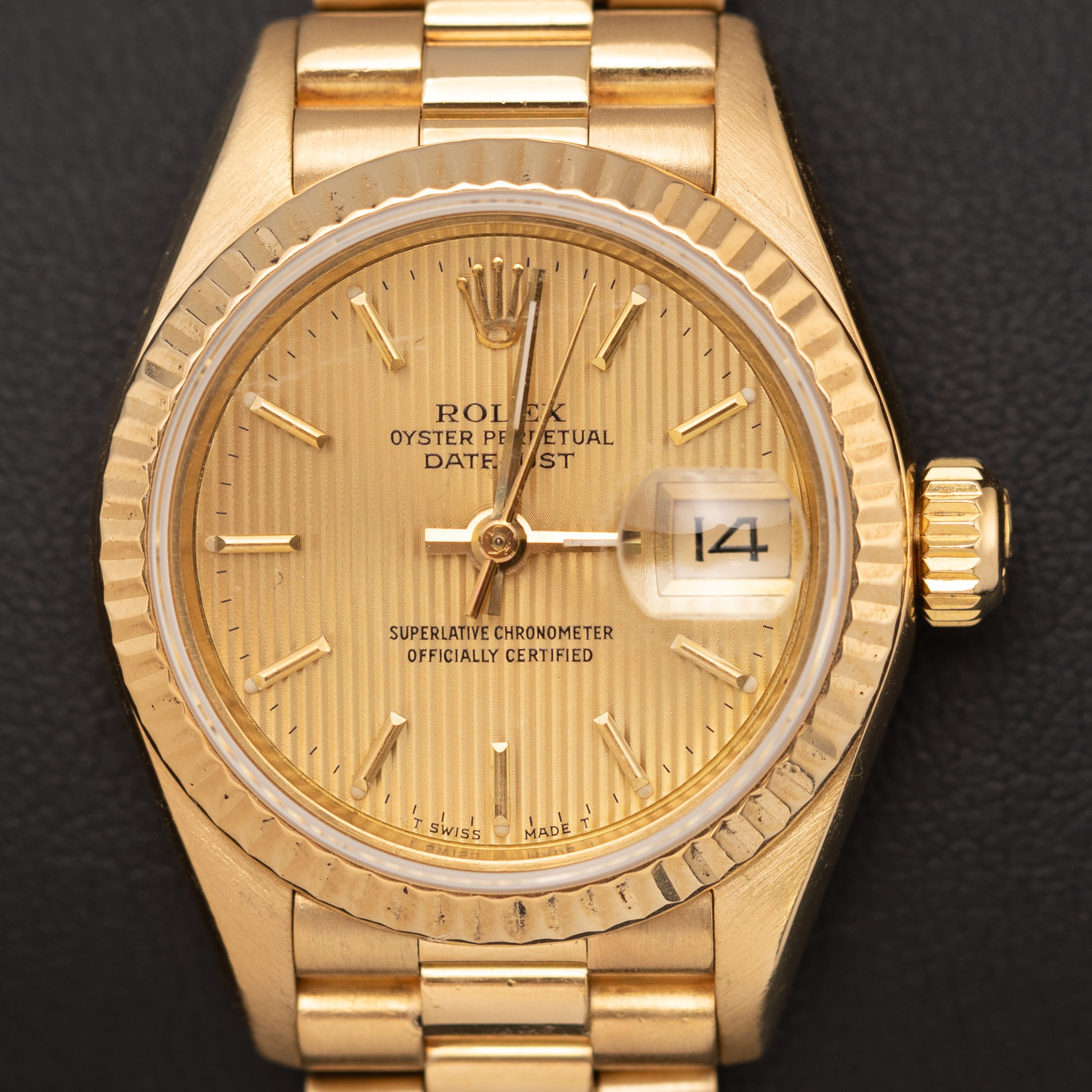 Presidential Rolex Datejust 69178 Watch 26mm Champagne Tapestry