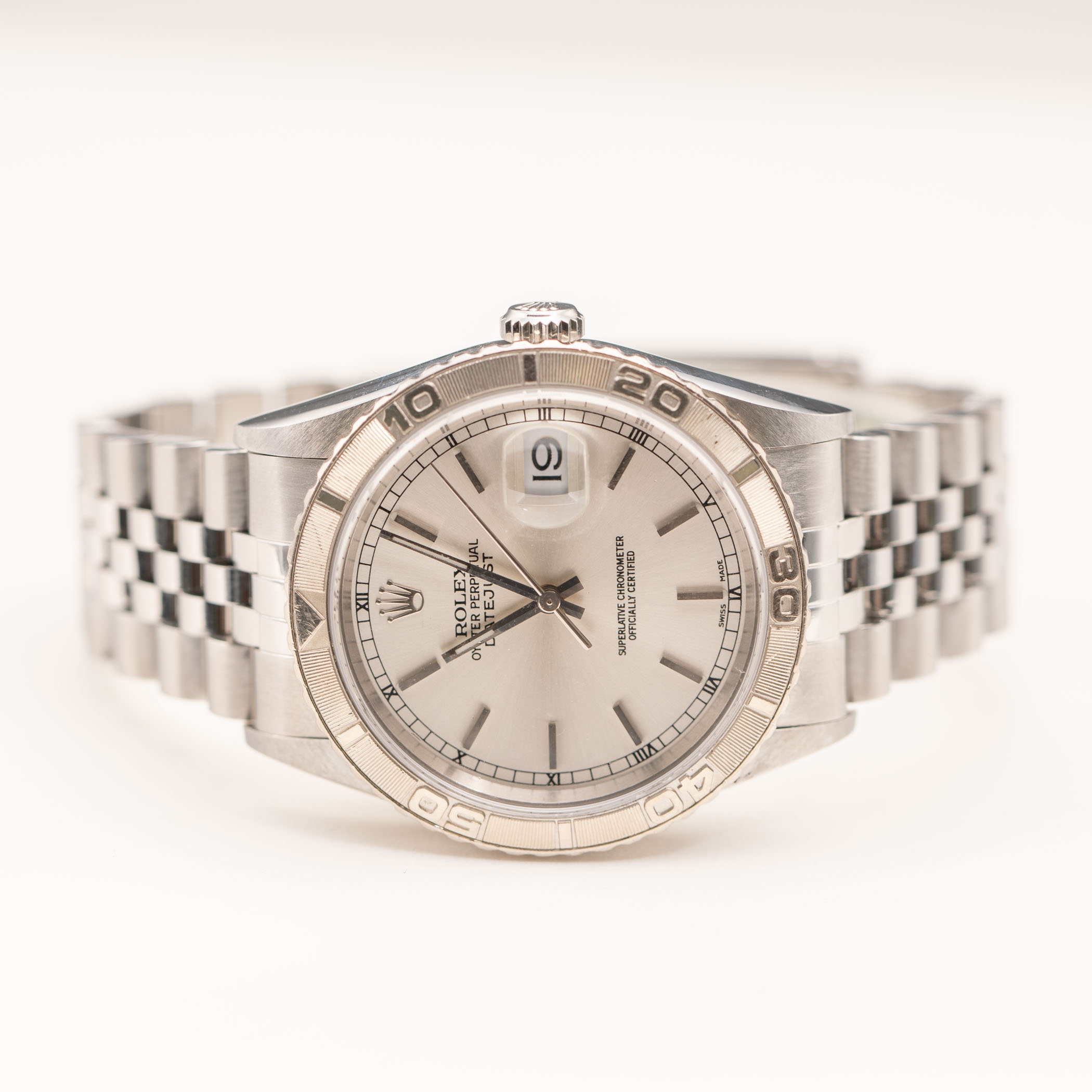 Rolex Datejust 16264 Turn-O-Graph Bezel Watch 36mm Silver Dial | eBay