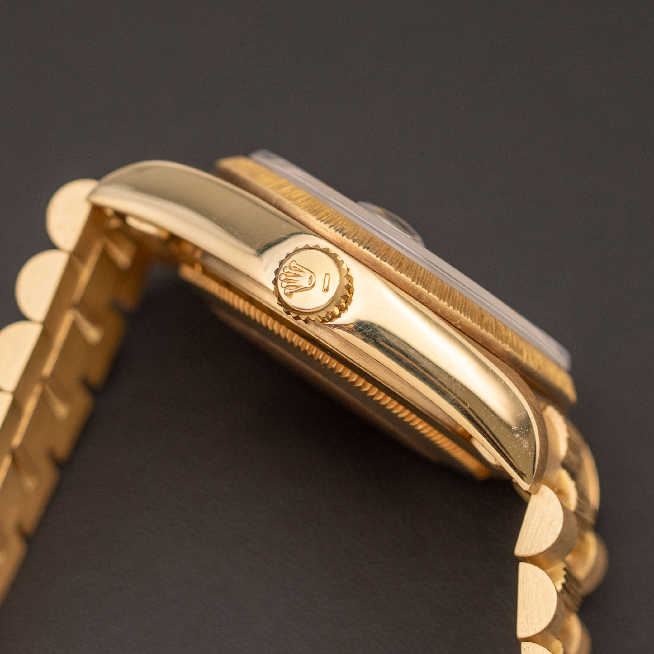 Presidential Rolex Day-Date Bark 18078 Watch 36mm Tiger's Eye 18K