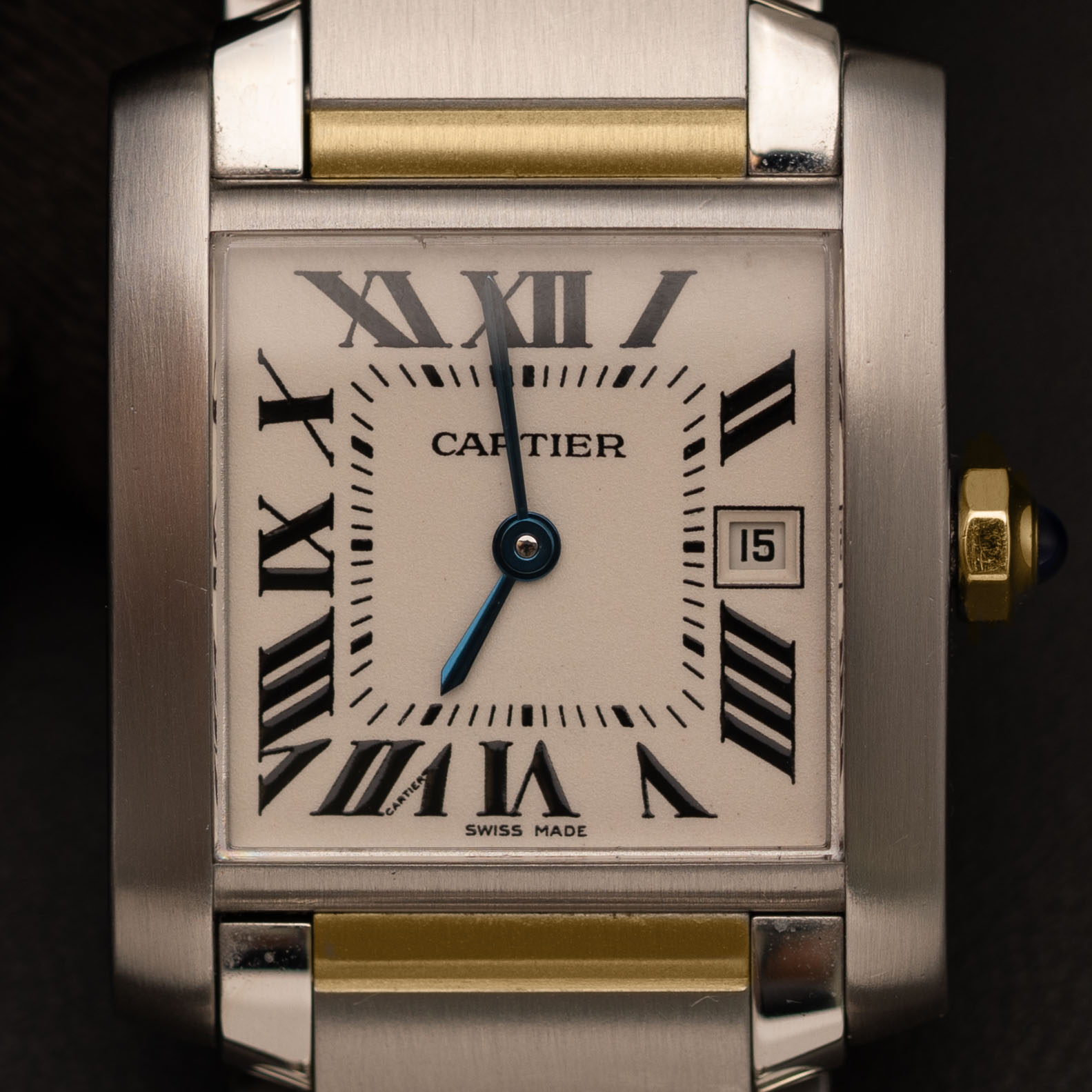 カルティエ  EAUDE  TOILETF Cartier Tank Française Watch 18K Yellow Gold & Steel Ref. 2465 | eBay