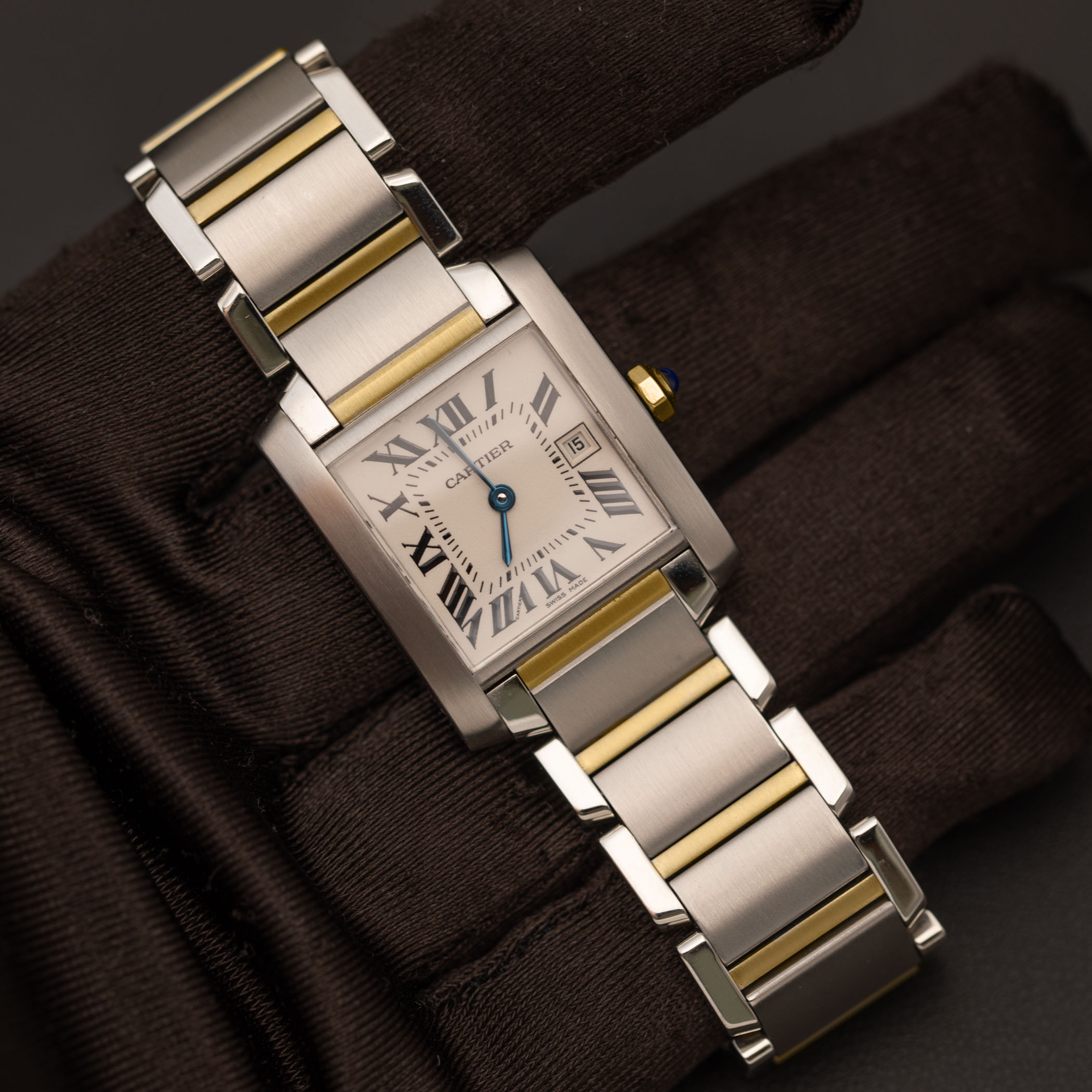 Cartier Tank Française Watch 18K Yellow Gold & Steel Ref. 2465 | eBay