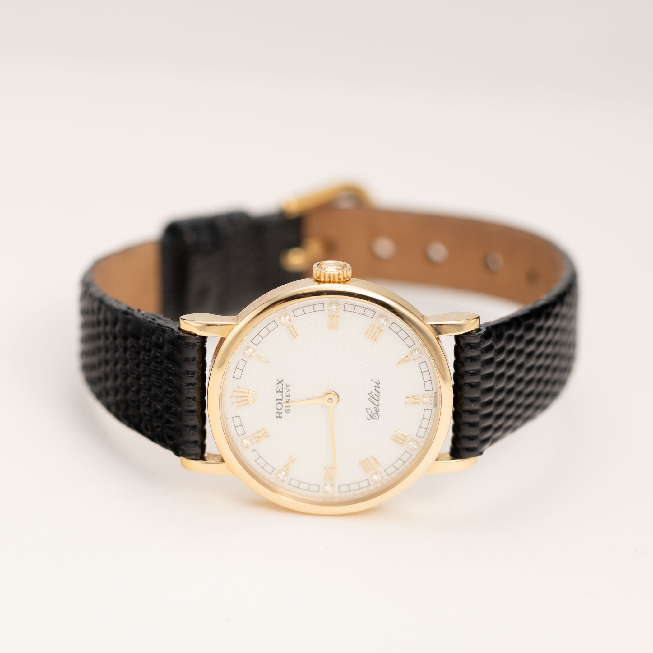 Rolex Cellini 5109 Watch 26mm Factory Diamond Dial White 18K
