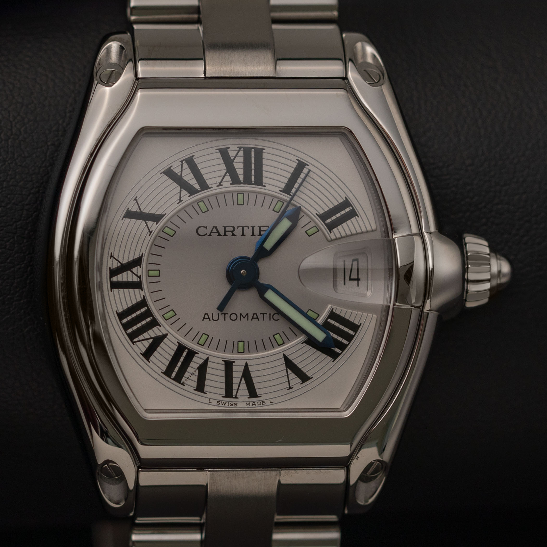 Cartier Roadster 37mm Roman Dial Watch Stainless Steel 2510 | eBay
