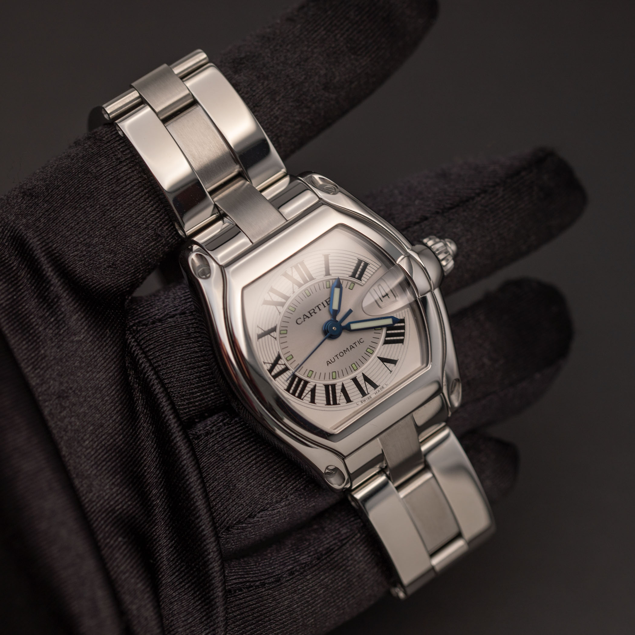 Cartier Roadster 37mm Roman Dial Watch Stainless Steel 2510 | eBay