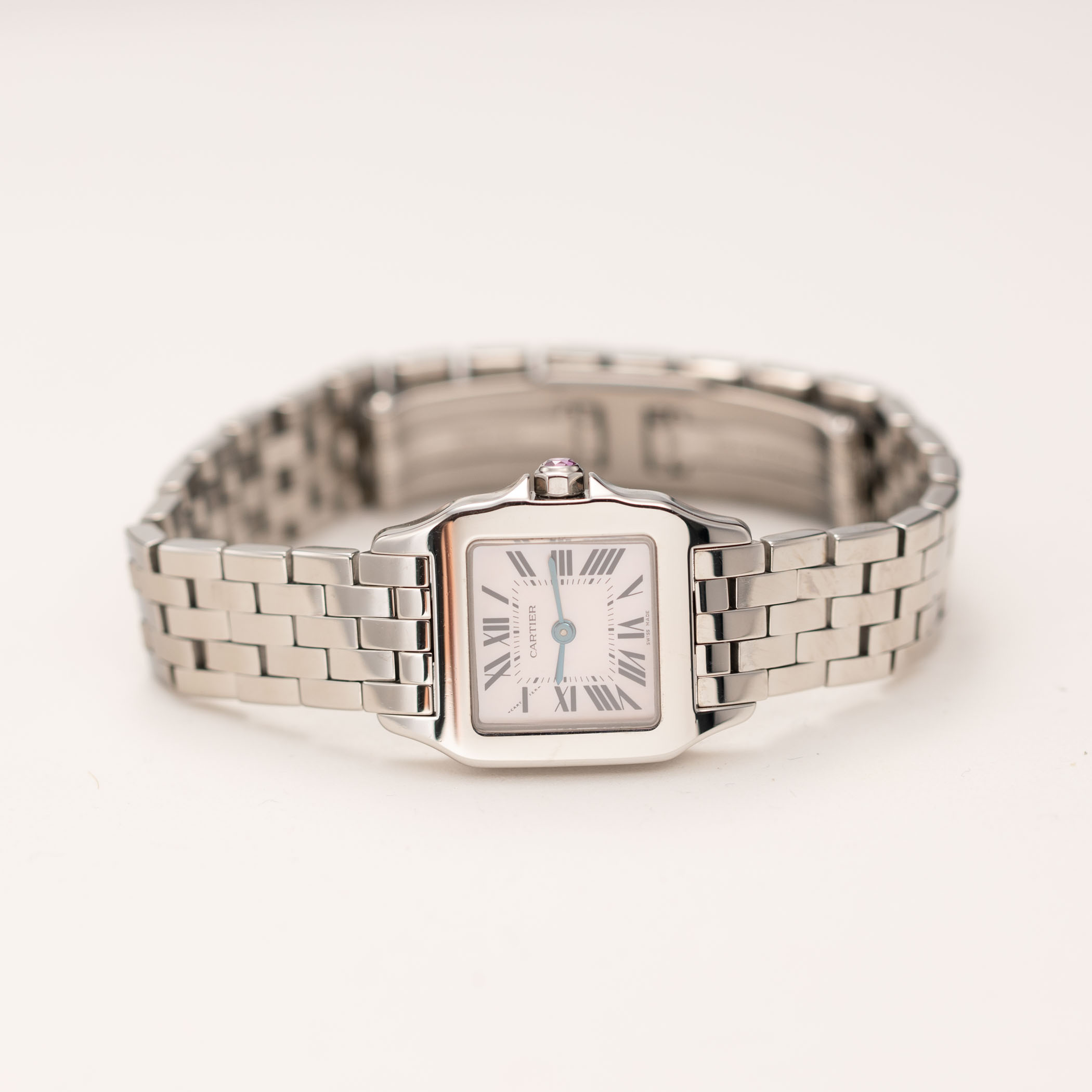 Santos de Cartier Demoiselle MOP Small 20mm Steel Watch W25075Z5