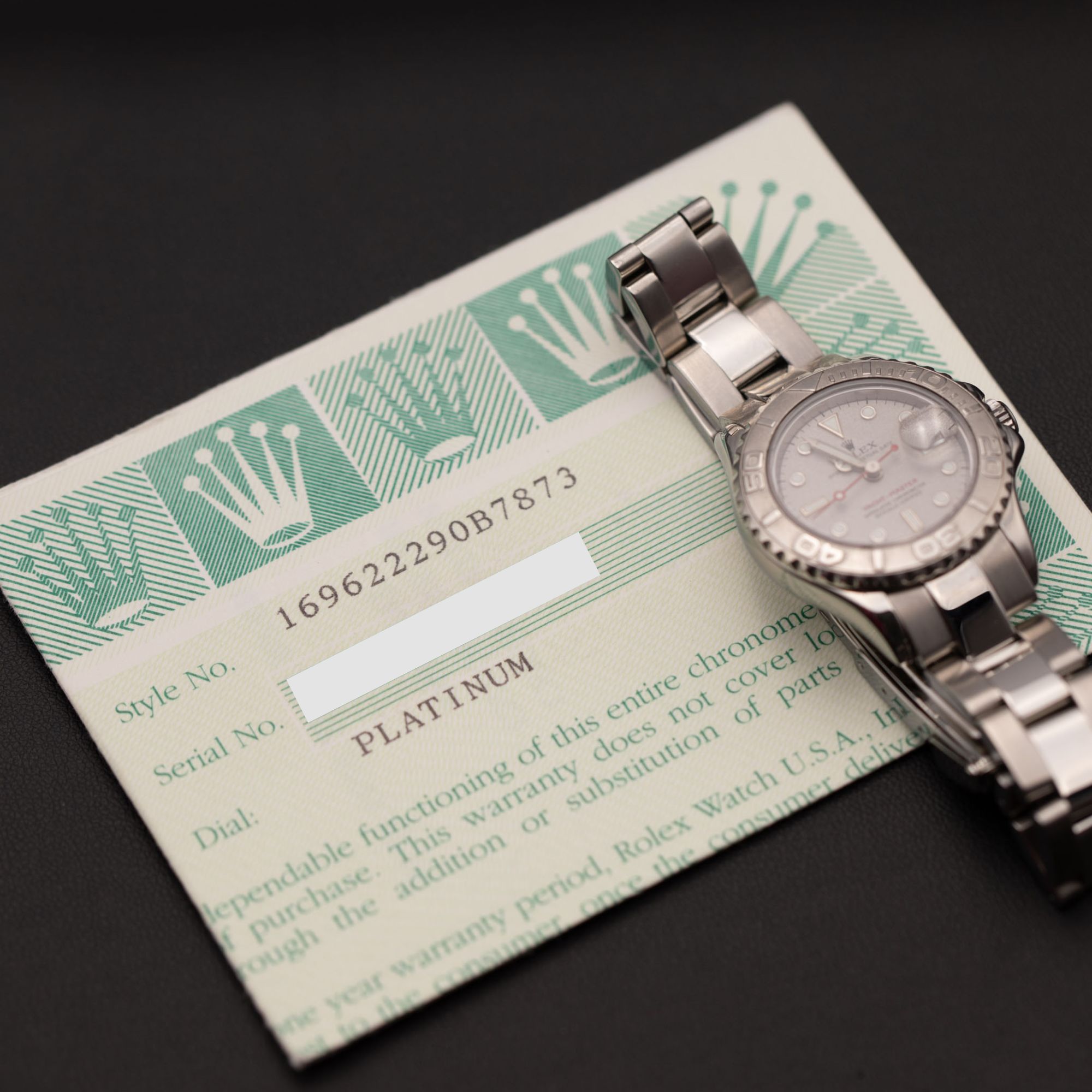 Rolex Oyster Watch Yacht-Master 169622 Platinum Timing Bezel BOX