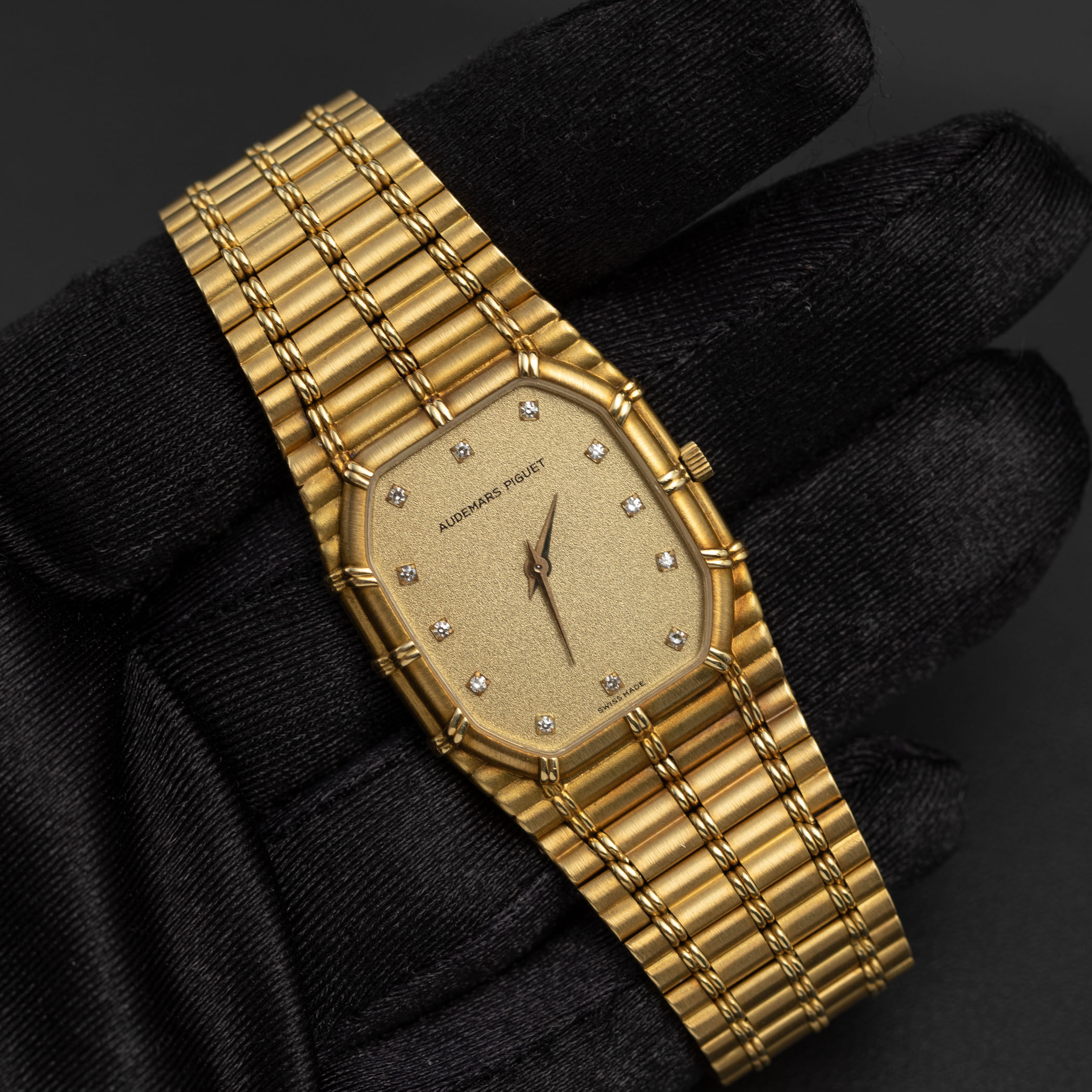 Audemars Piguet Watch Bamboo Factory Diamond Dial 27mm 18K Yellow