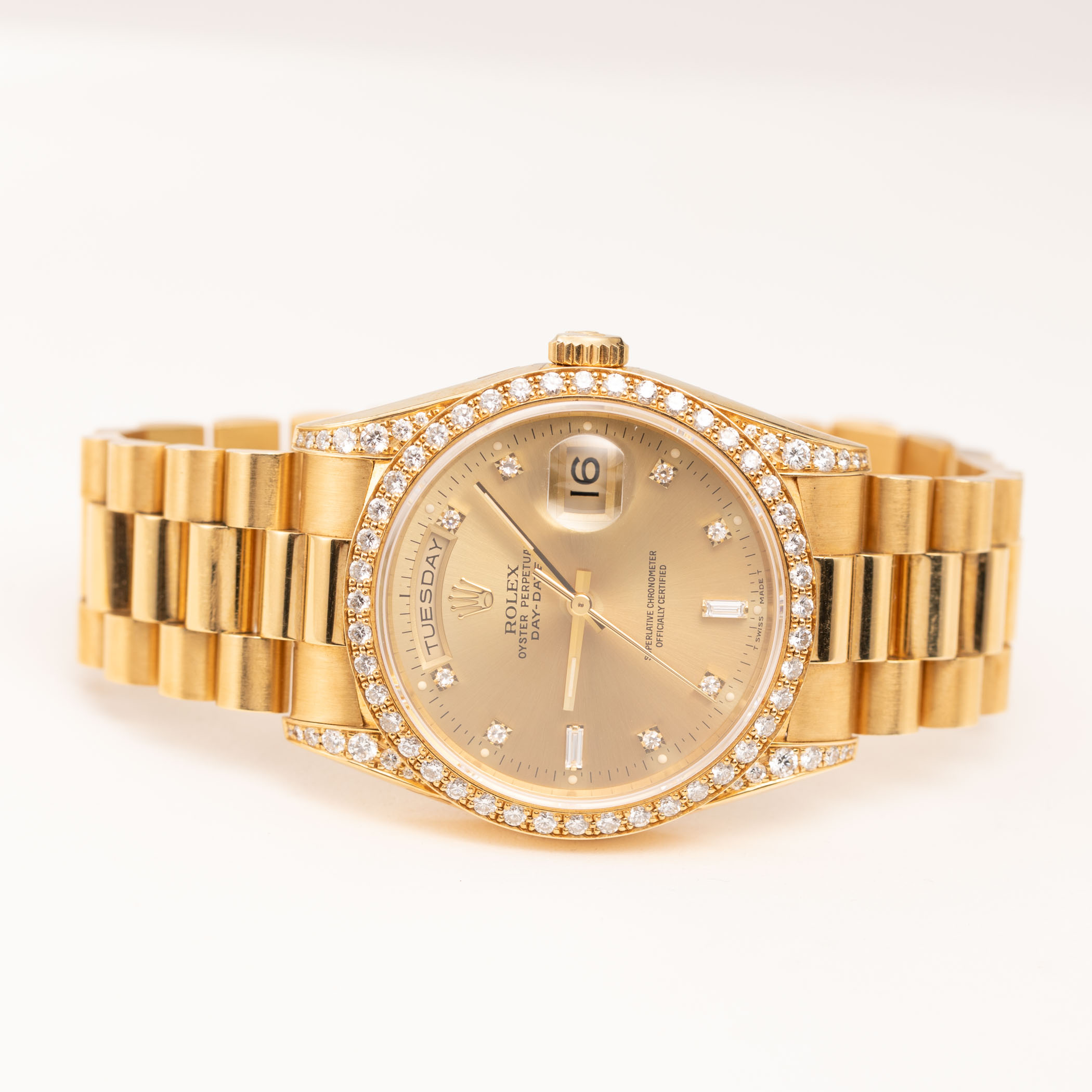 Rolex Watch Presidential Day-Date 18338 Factory Diamond Dial 18K