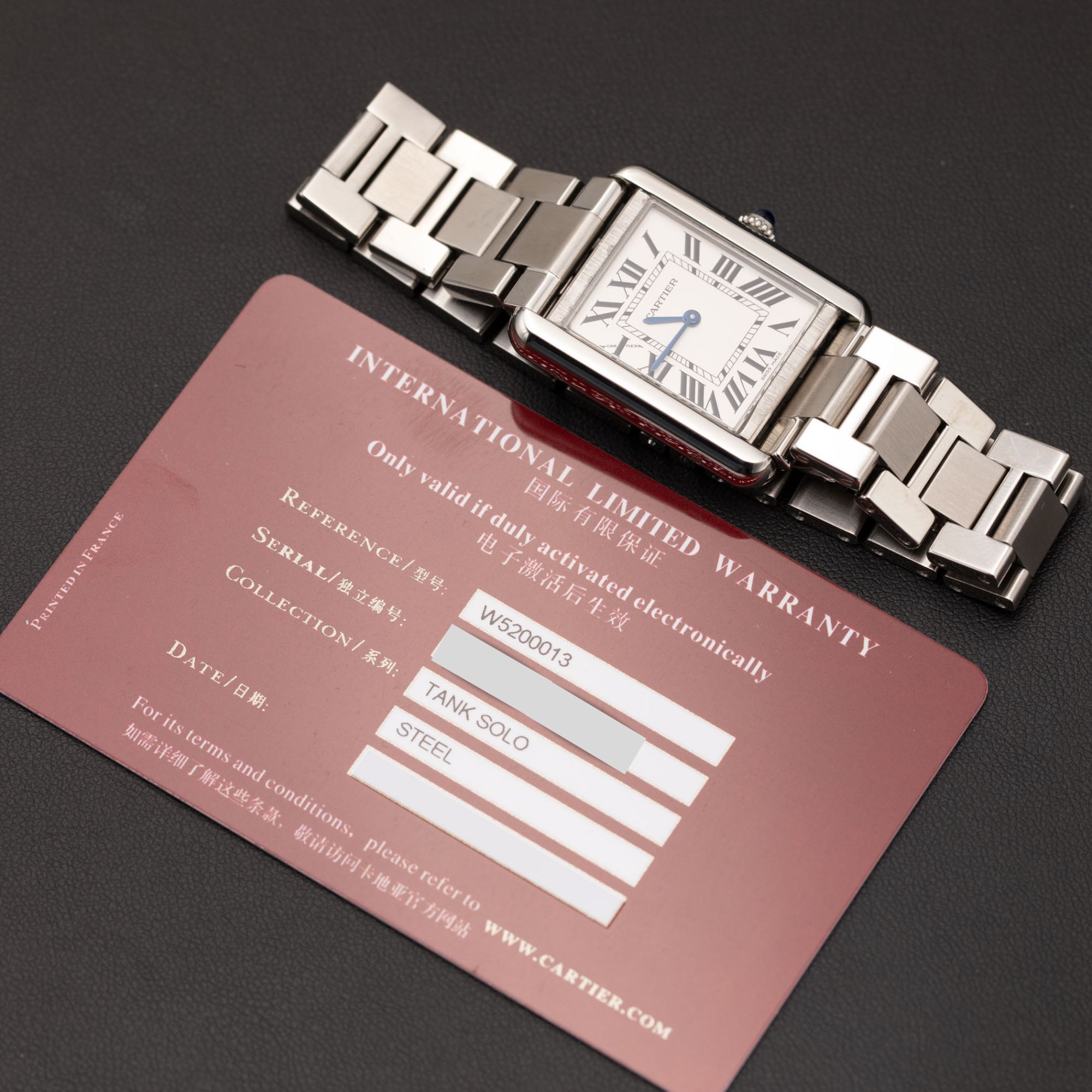 Cartier Watch Tank Solo Stainless Steel 24mm BOX & PAPER | eBay