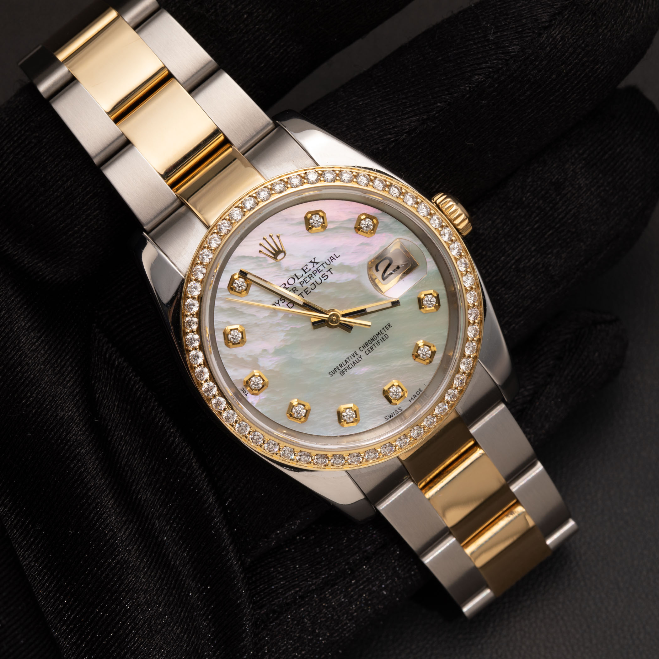 Rolex Datejust Watch Factory Diamond Bezel 36mm MOP Dial 116243 | eBay