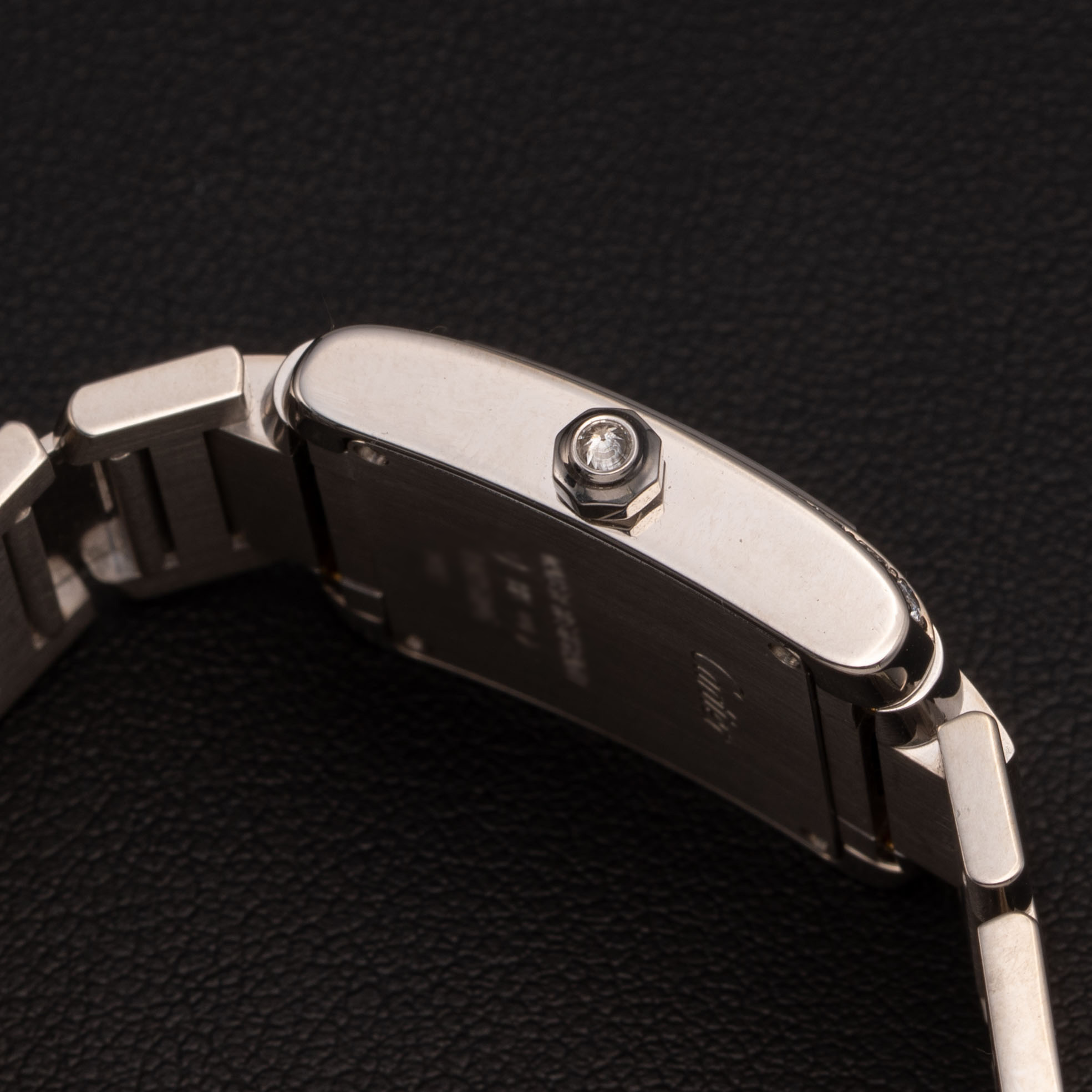 Cartier Watch 18K White Gold Double C Motif Dial 20mm Blue Cadran