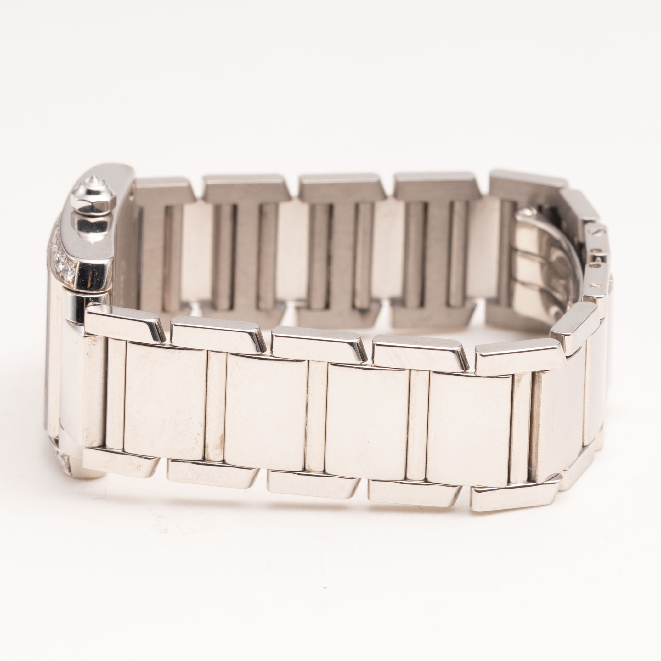 Cartier Watch 18K White Gold Double C Motif Dial 20mm Blue Cadran