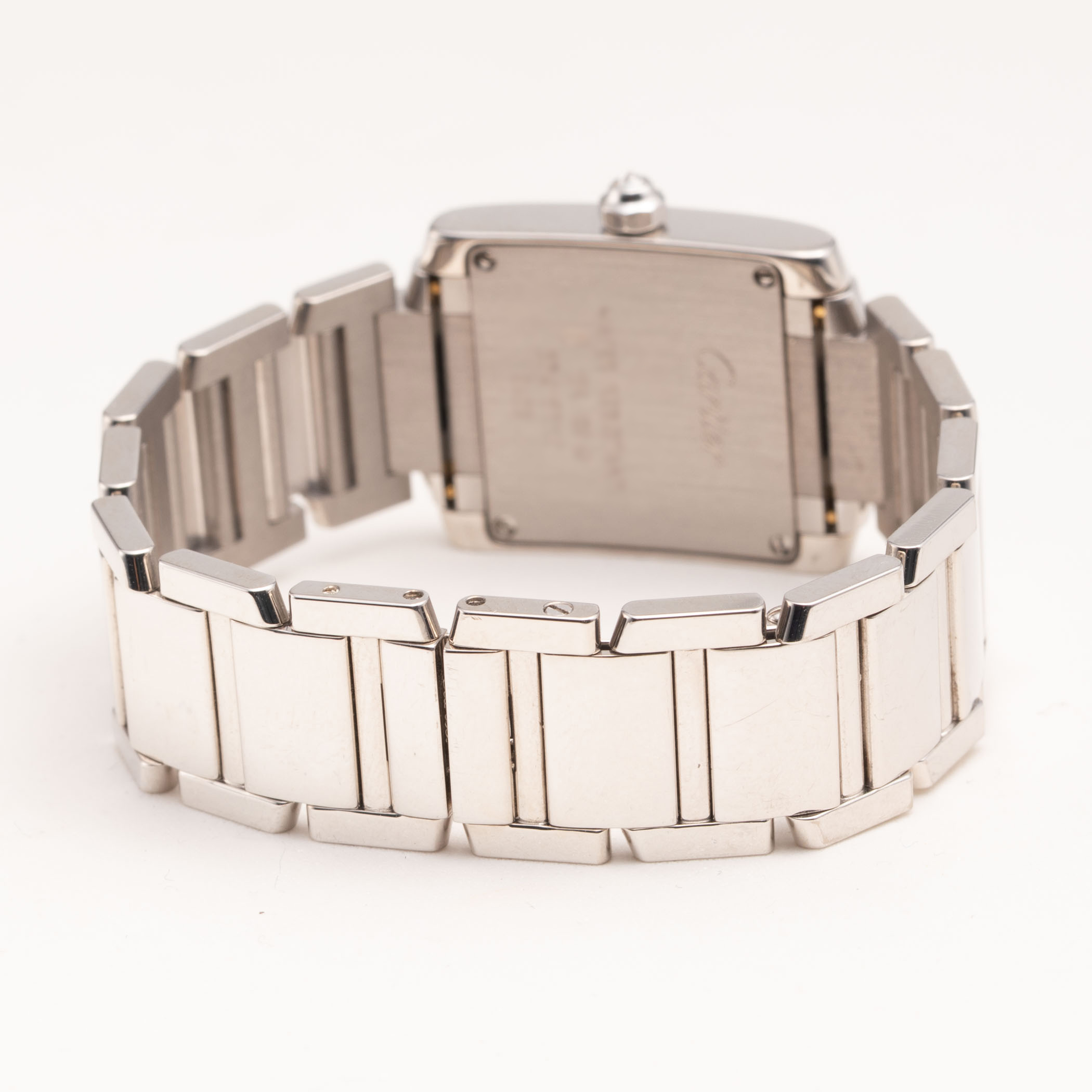 Cartier Watch 18K White Gold Double C Motif Dial 20mm Blue Cadran