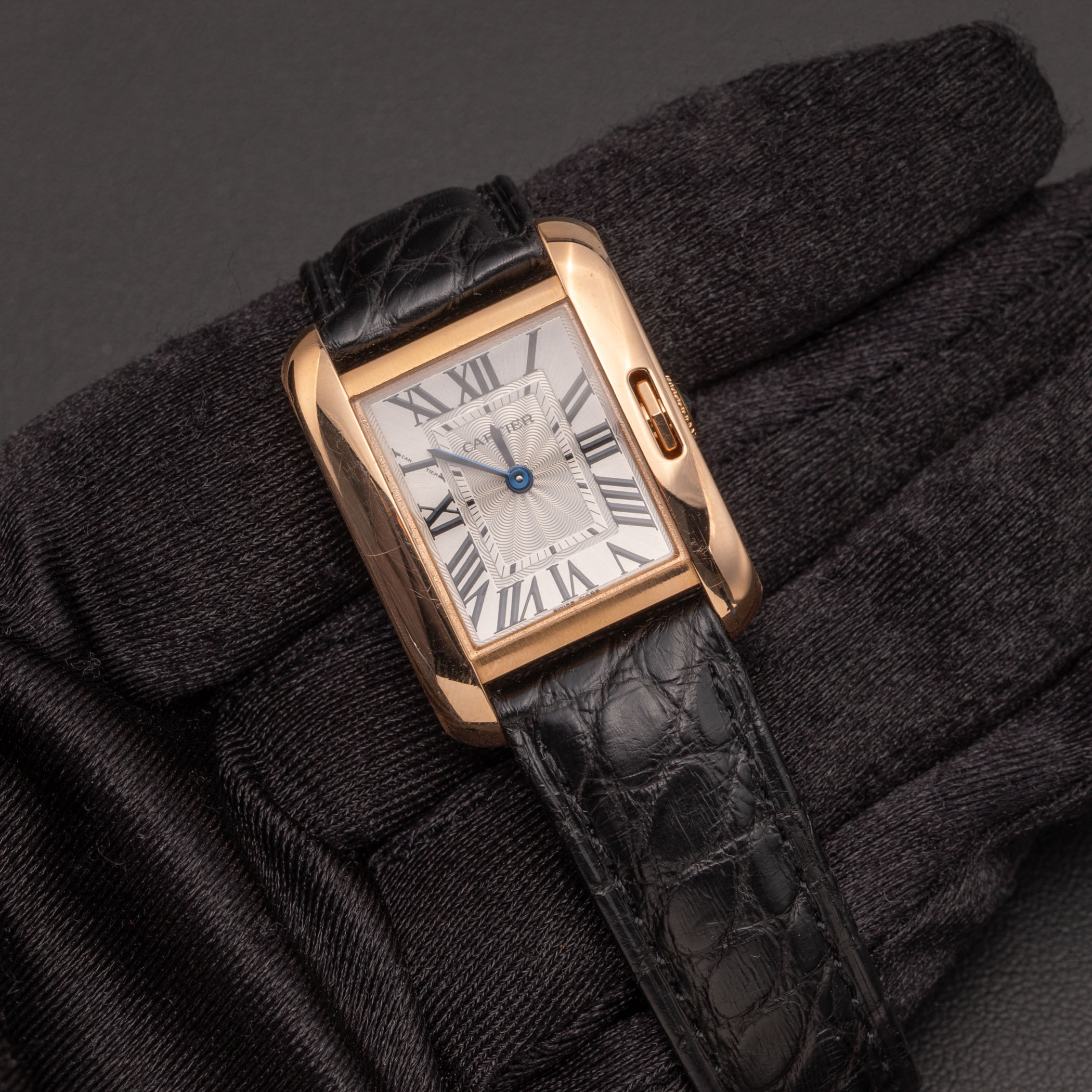 Cartier Watch Tank Anglaise Roman Dial 23mm 18K Rose Gold 3580 BOX