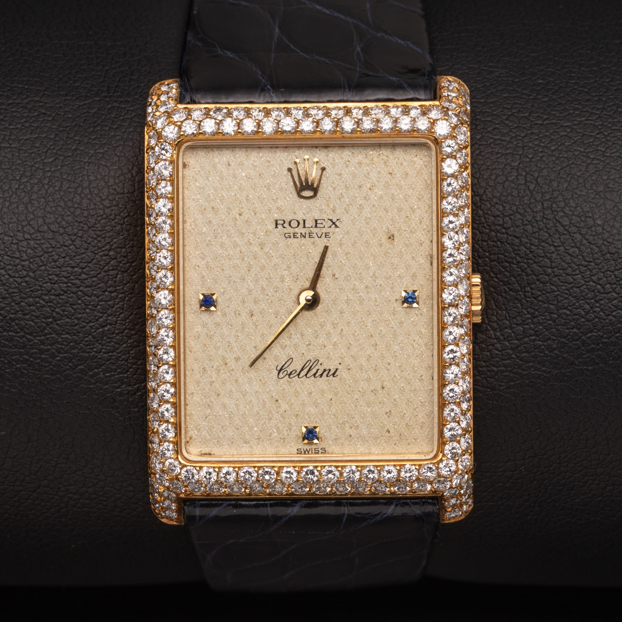 Rolex Cellini Watch Vintage 4931/8 Diamond Bezel 24mm 