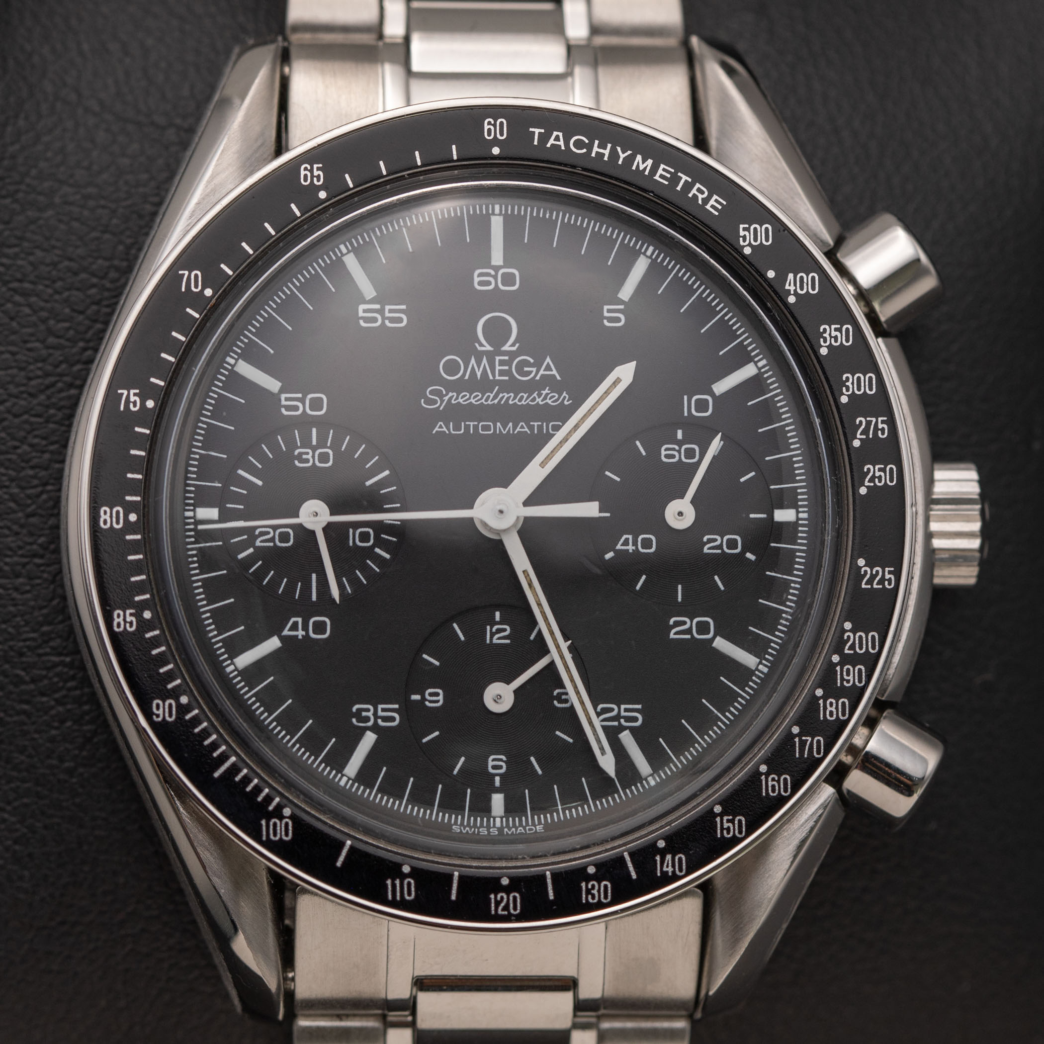 Omega Speedmaster Reduced Chronograph Watch Black Dial 39mm