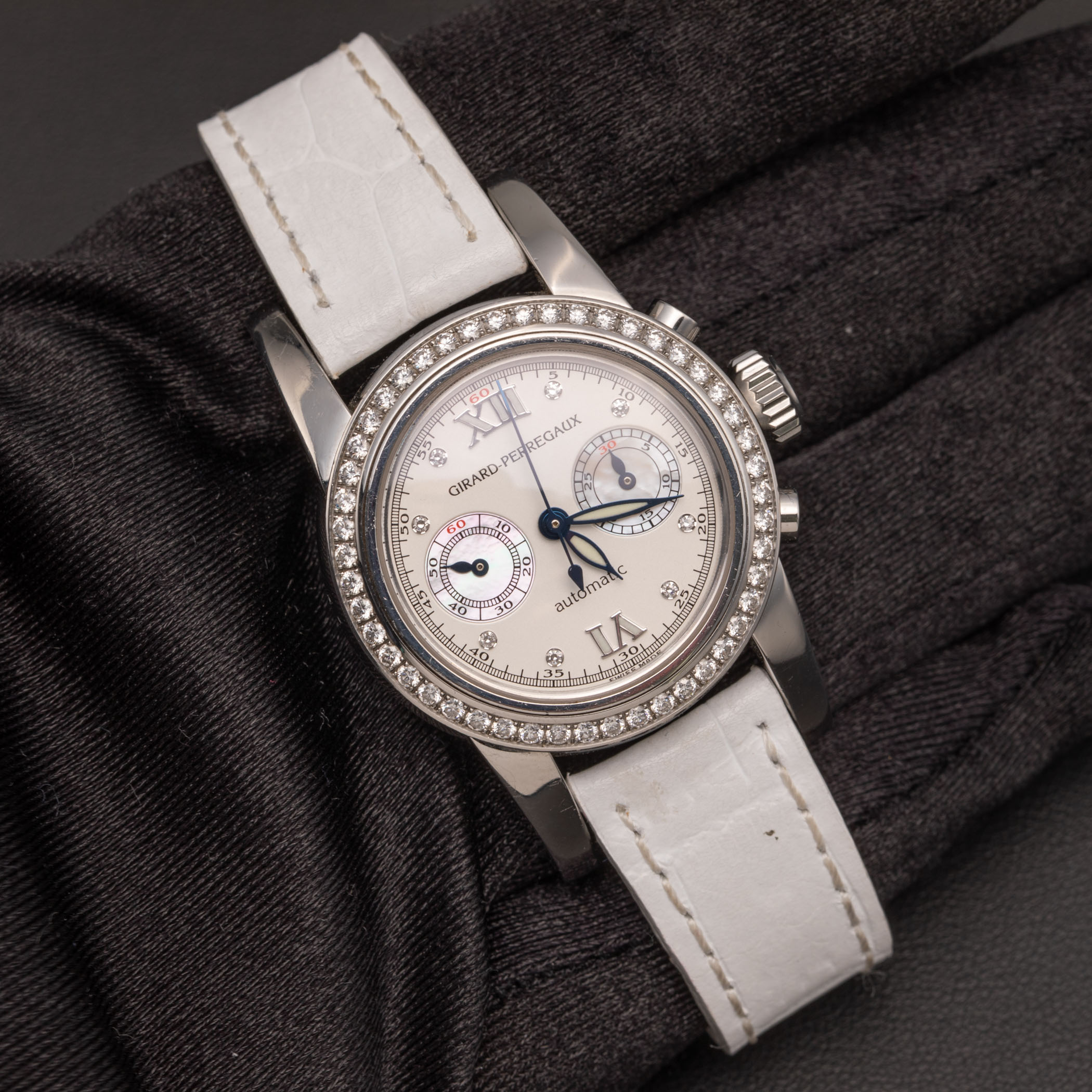 Girard-Perregaux Lady Chronograph Watch Factory Diamond Bezel 8046