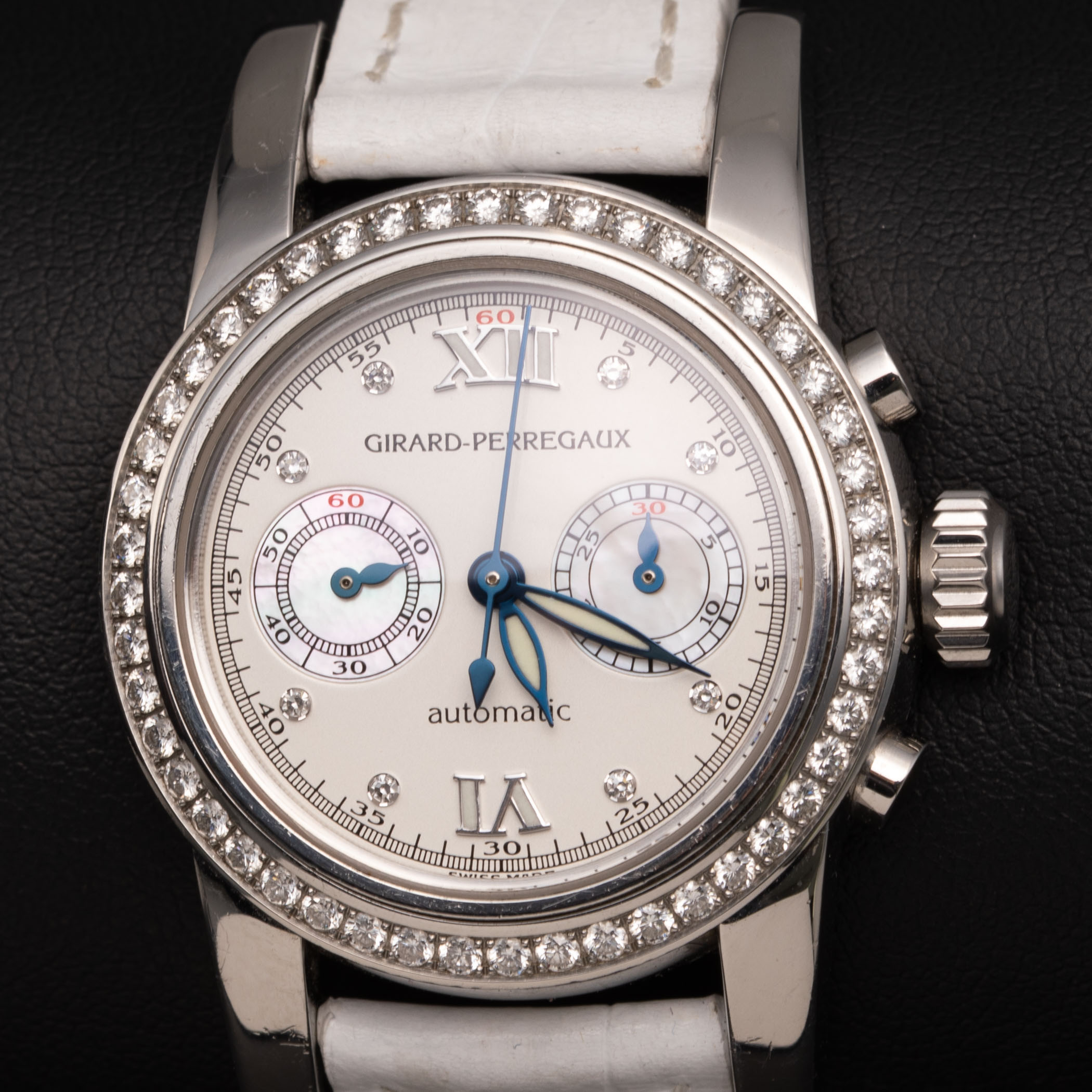 Girard-Perregaux Lady Chronograph Watch Factory Diamond Bezel 8046